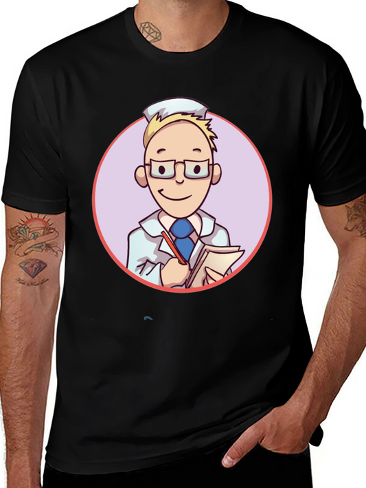 Cartoon Doctor Graphic Tee - Quirky Style