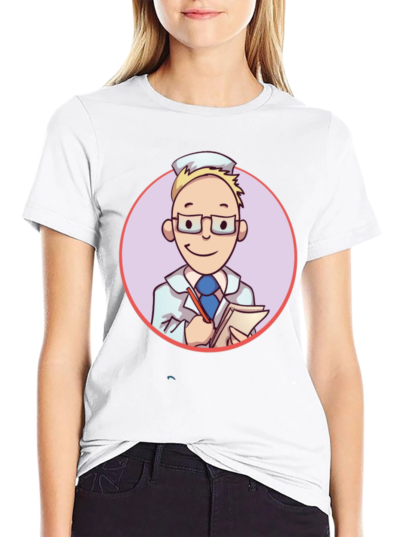 Cartoon Doctor Graphic Tee - Quirky Style