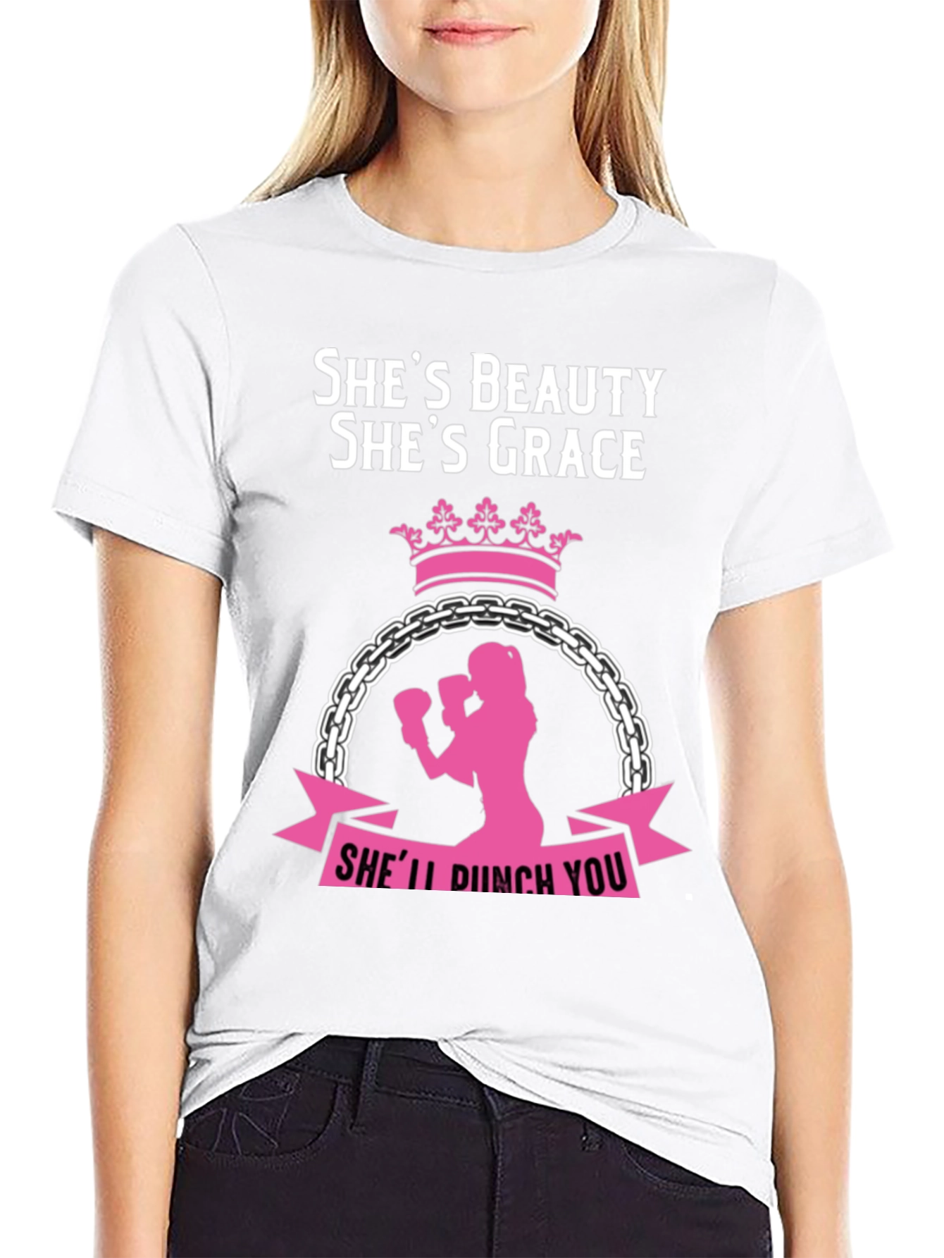 Shes Beauty Shes Grace Womens Boxing T-Shirt