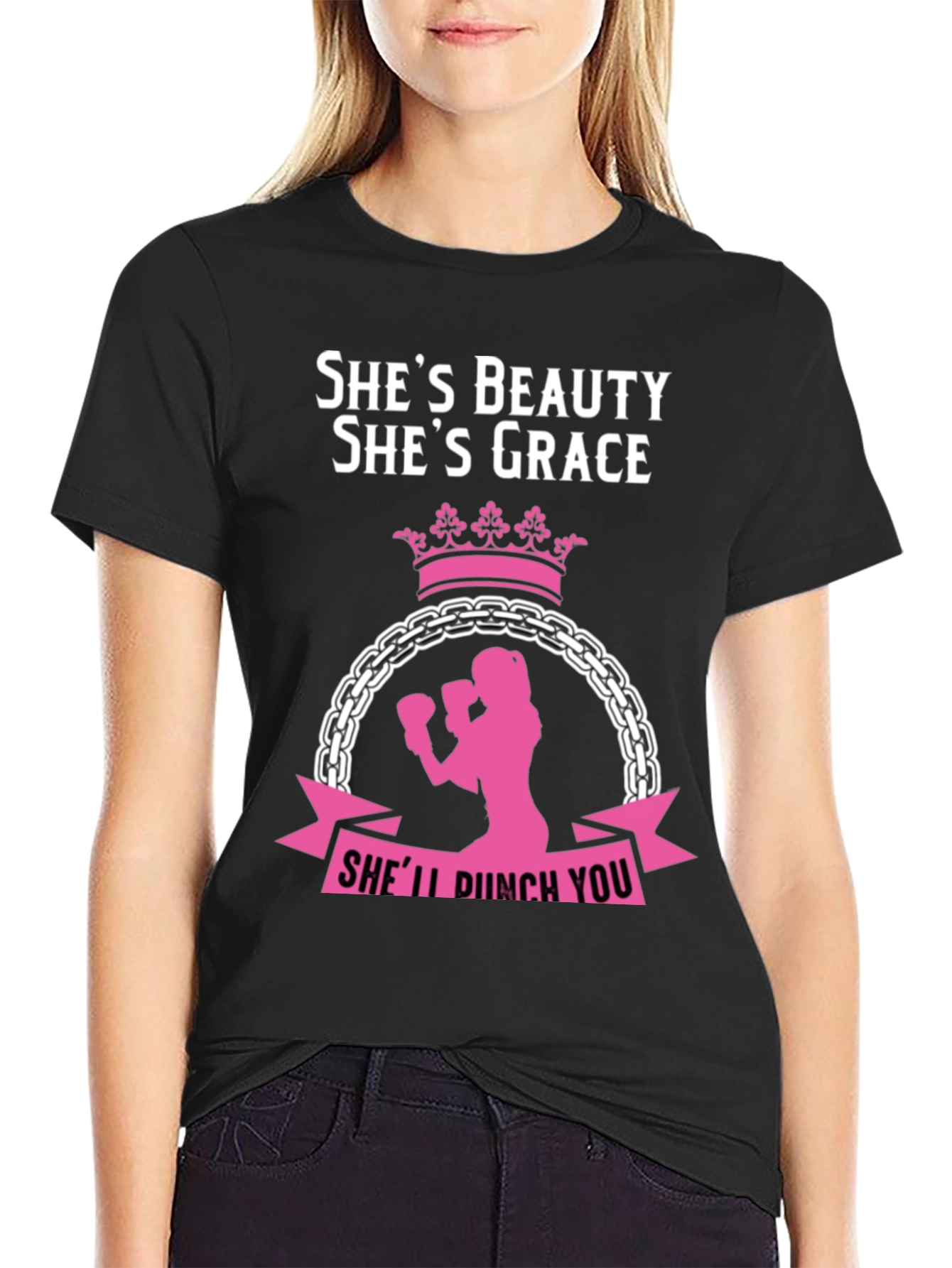 Shes Beauty Shes Grace Womens Boxing T-Shirt