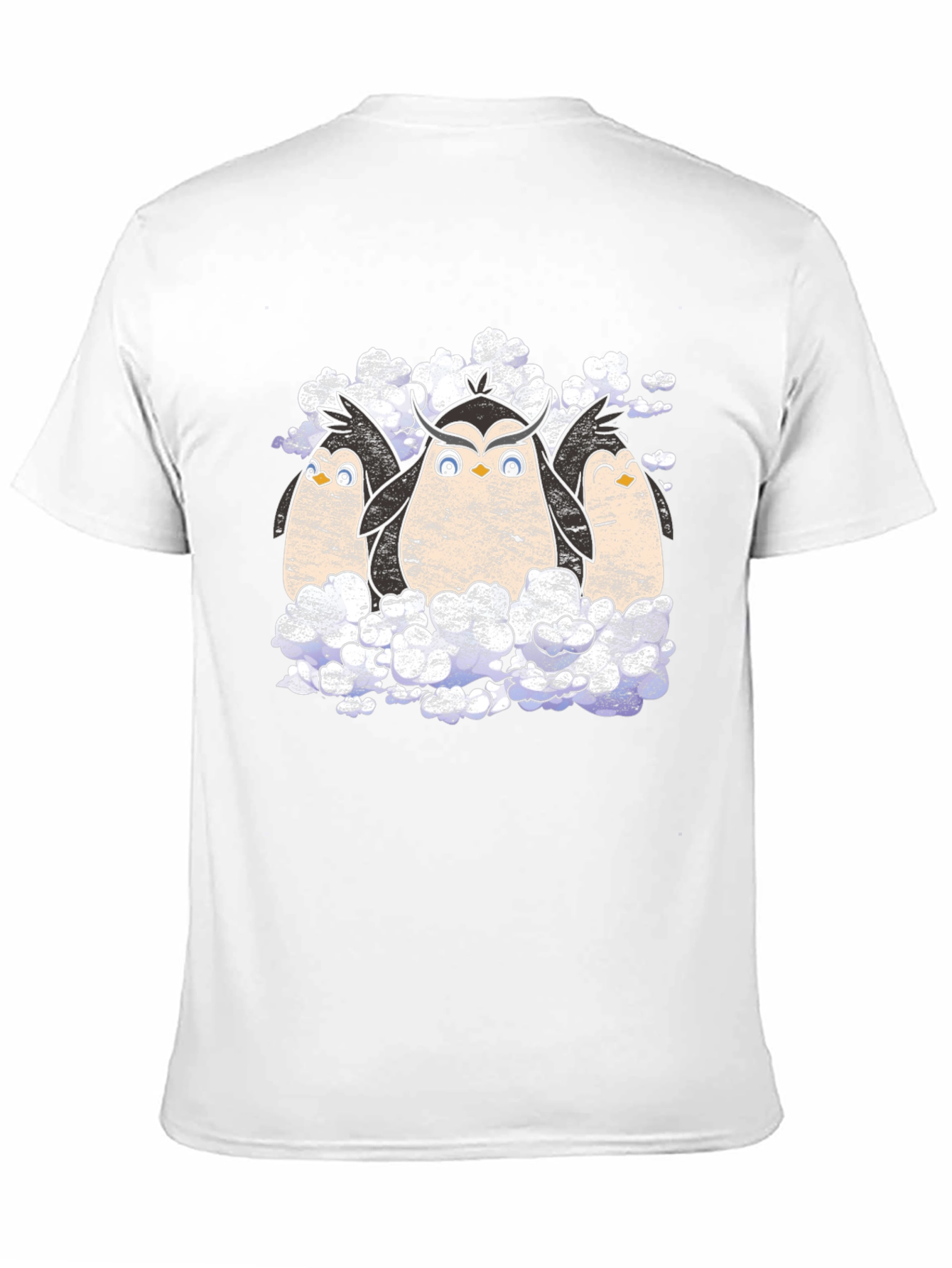 Penguin Owl Trio Black T-Shirt