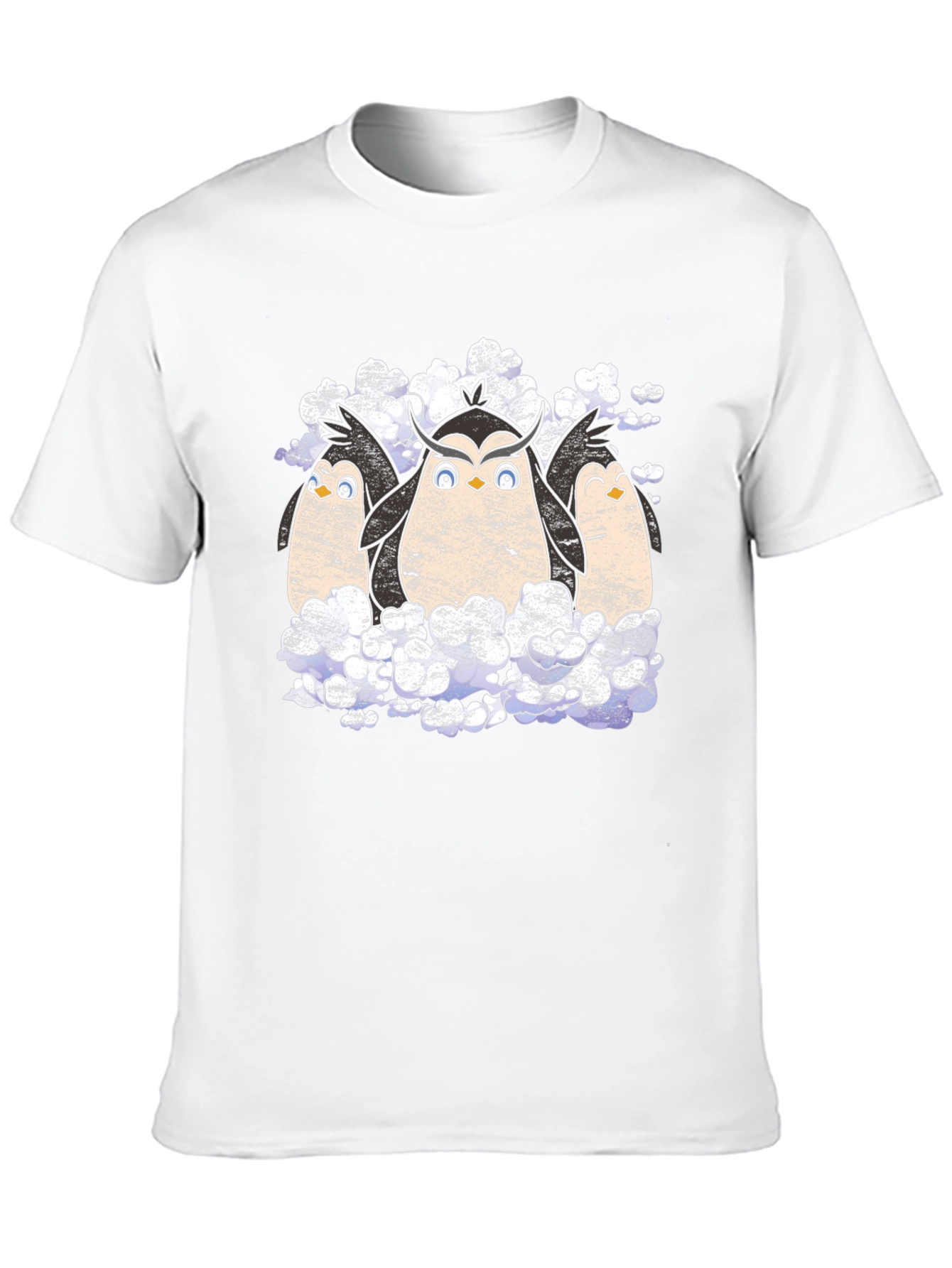 Penguin Owl Trio Black T-Shirt