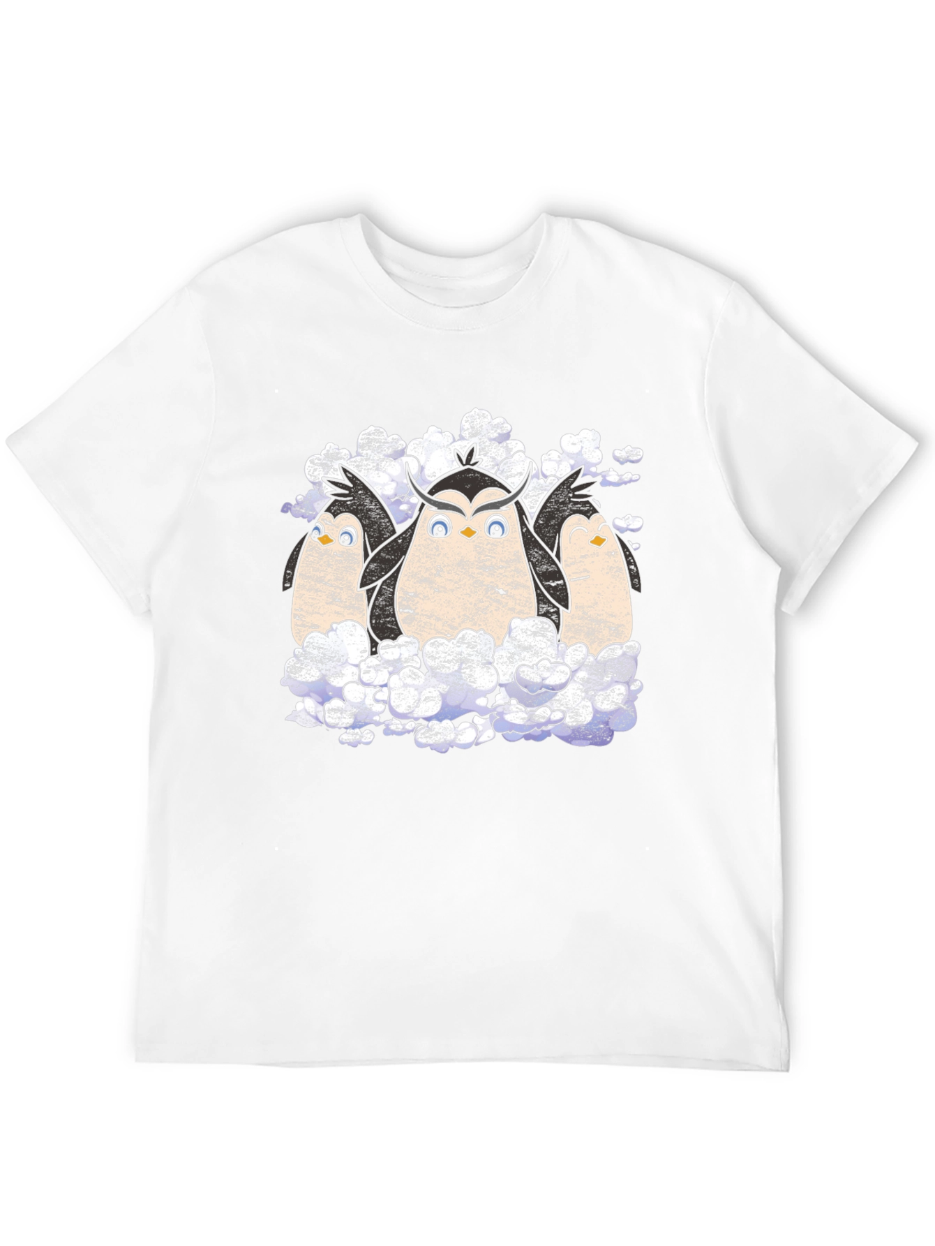 Penguin Owl Trio Black T-Shirt