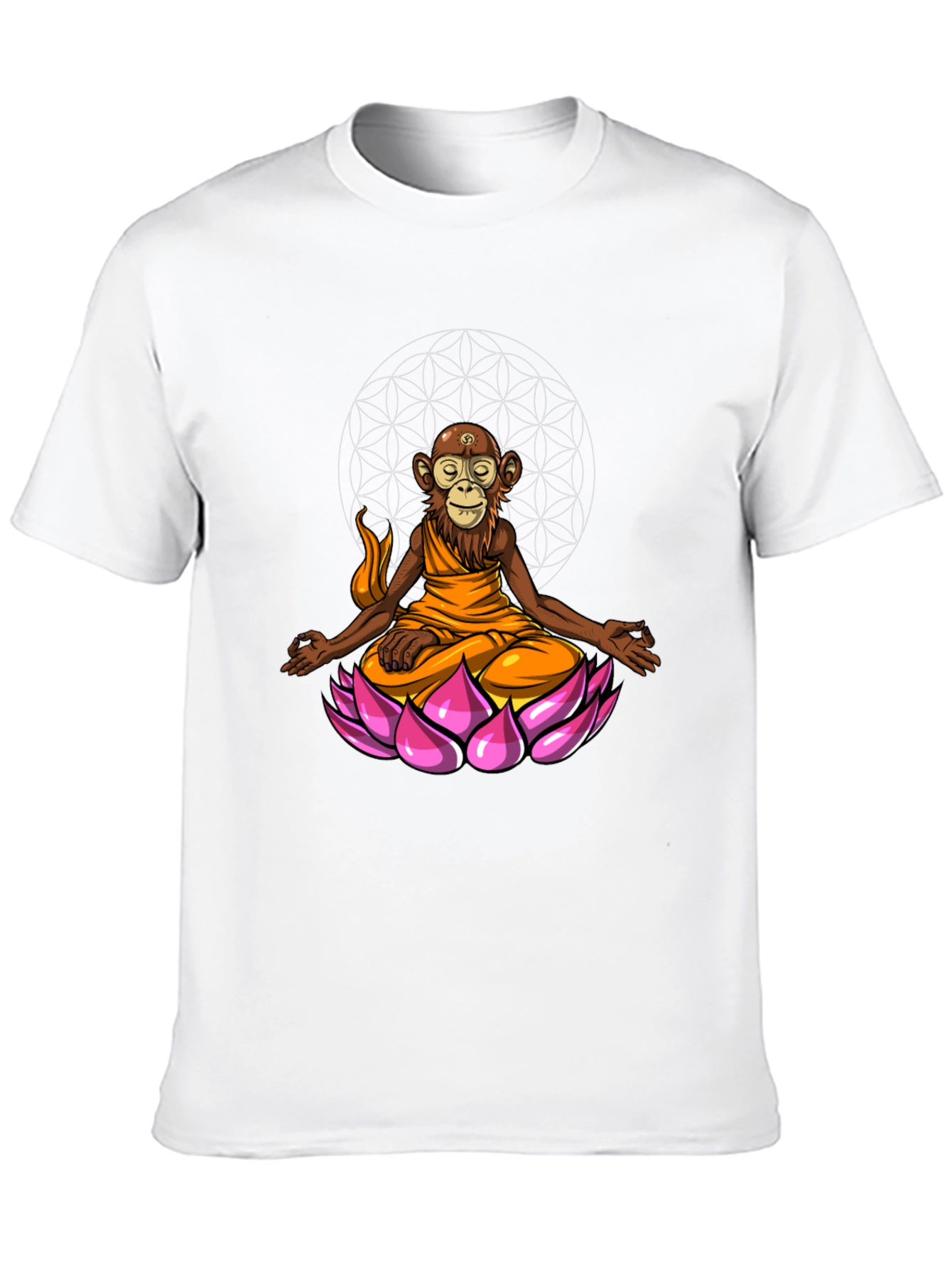 Monkey Monk Lotus T-Shirt - Zen Meditation Tee