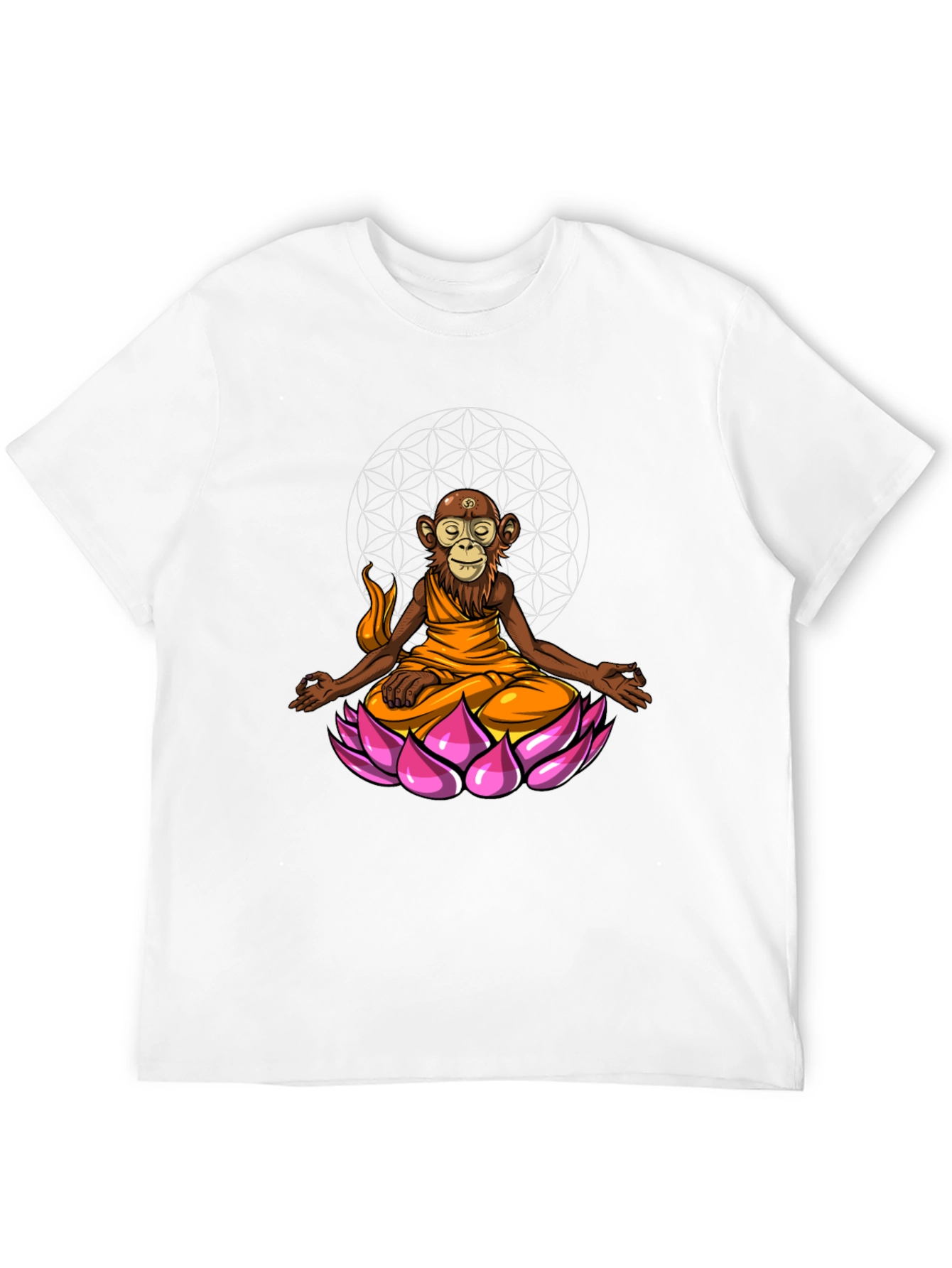Monkey Monk Lotus T-Shirt - Zen Meditation Tee