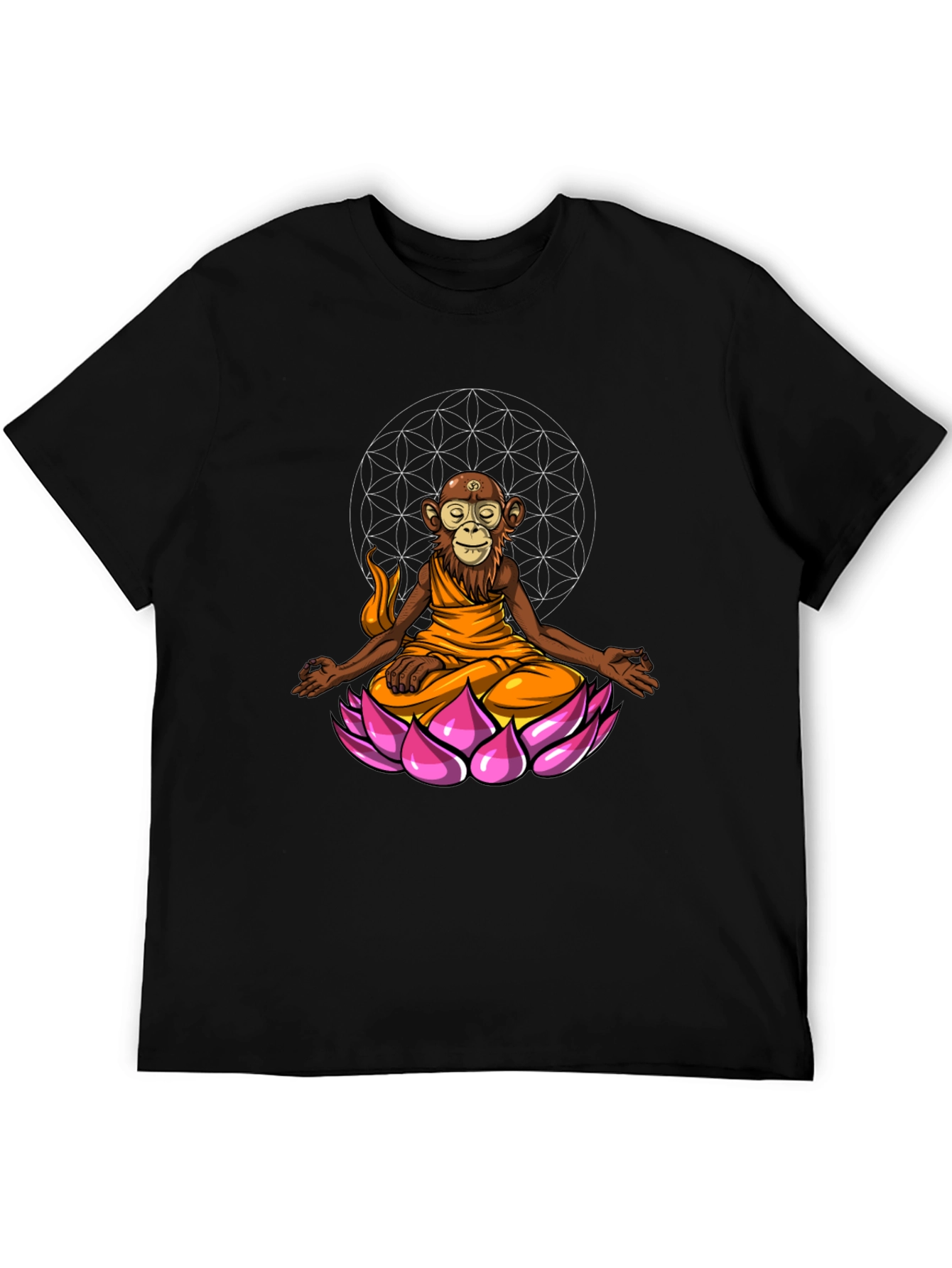 Monkey Monk Lotus T-Shirt - Zen Meditation Tee