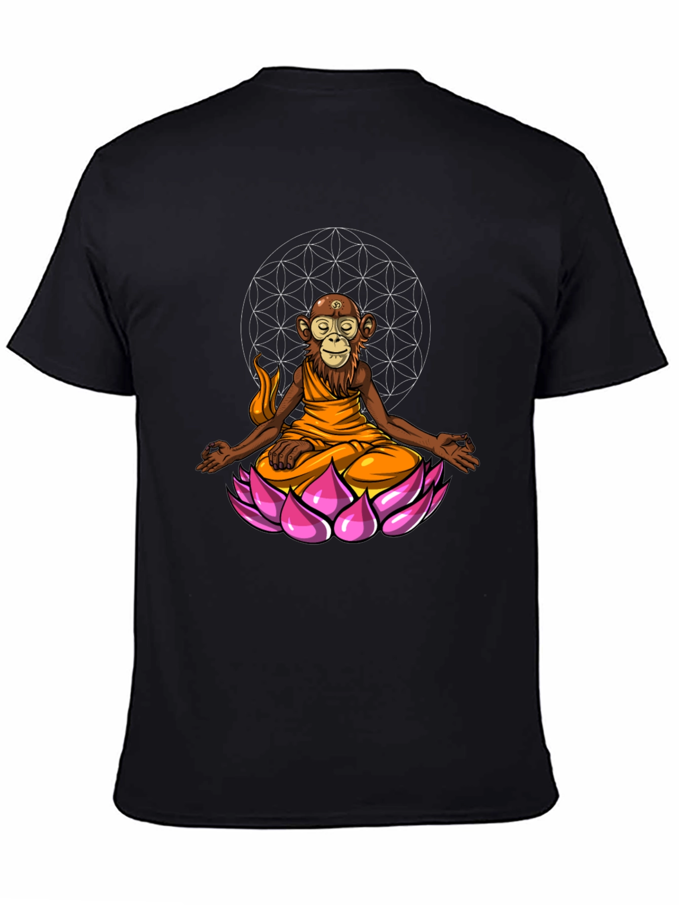 Monkey Monk Lotus T-Shirt - Zen Meditation Tee
