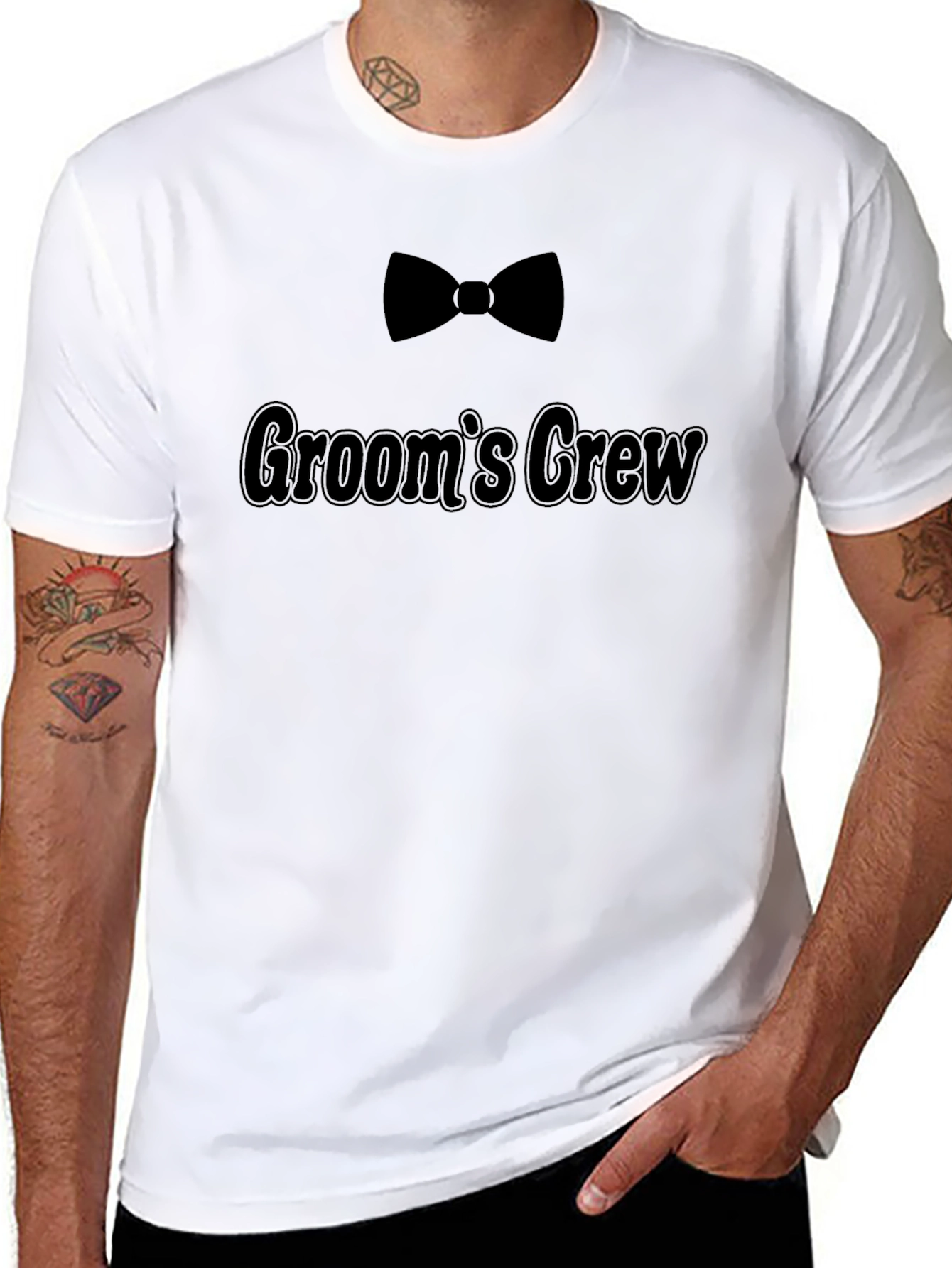 Grooms Crew Black T-Shirt