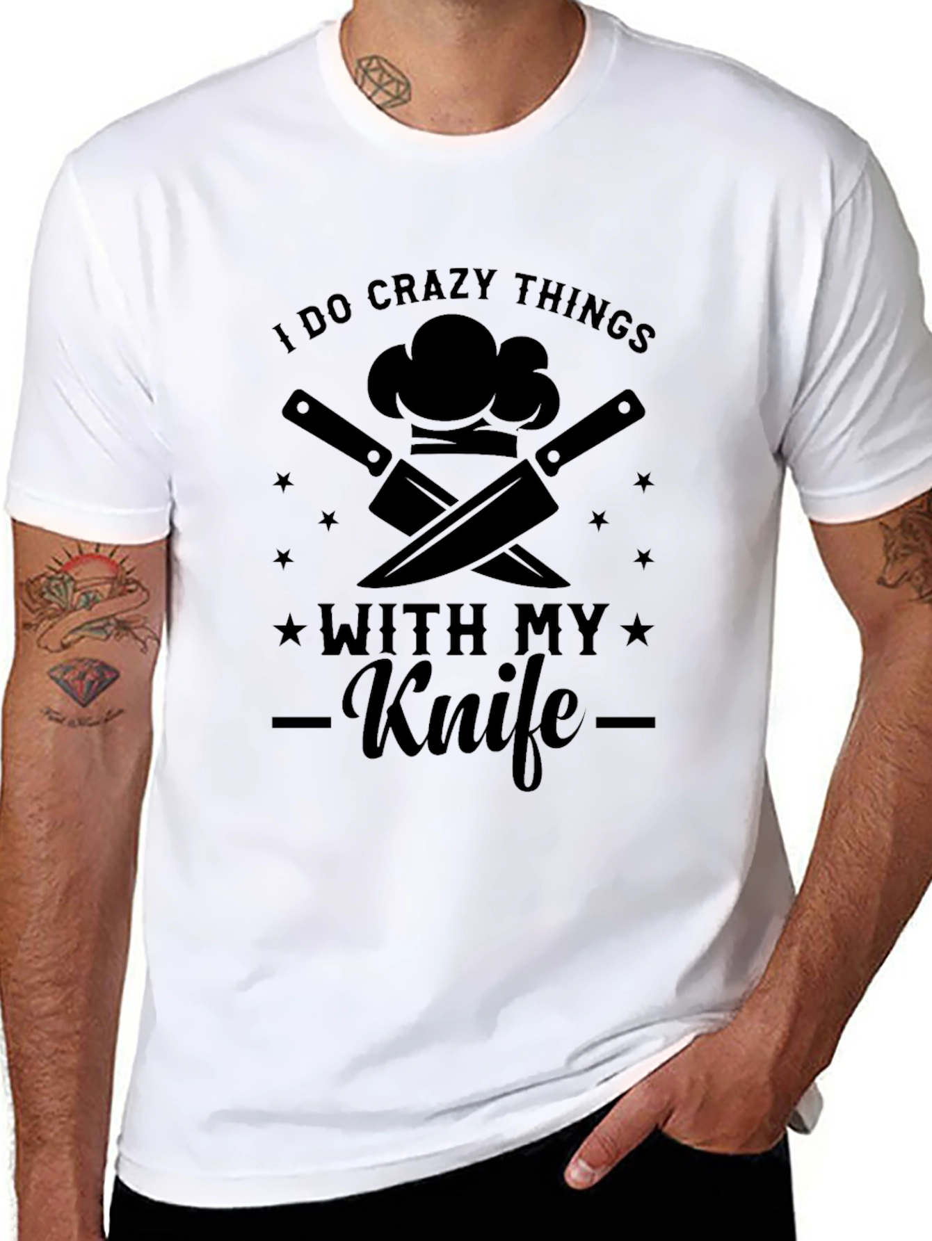 Crazy Things Chef Knife Black T-Shirt