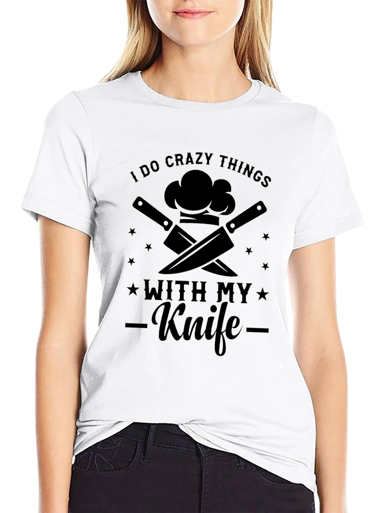 Crazy Things Chef Knife Black T-Shirt