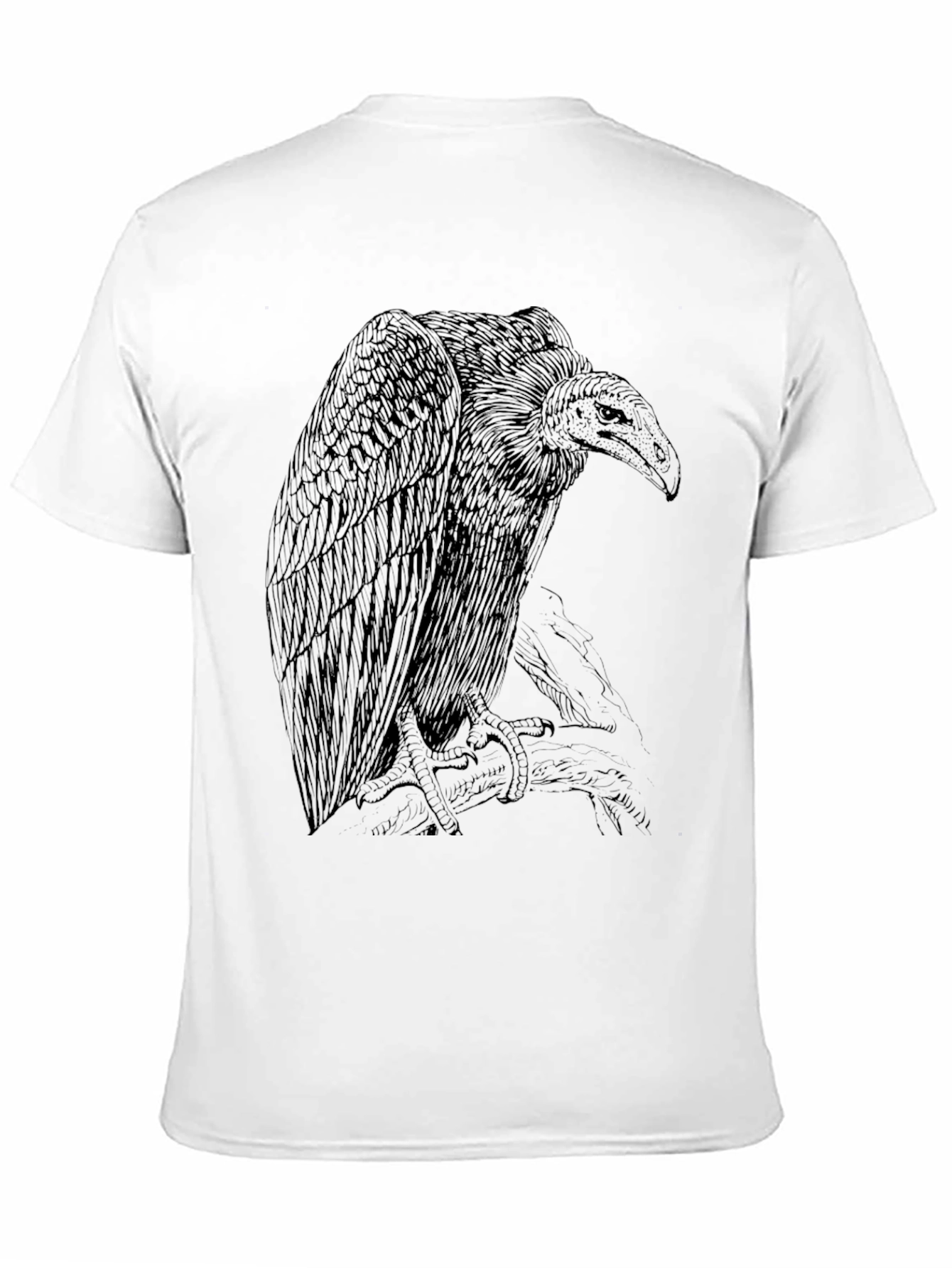Vulture Graphic Tee - Black Cotton Crewneck Shirt