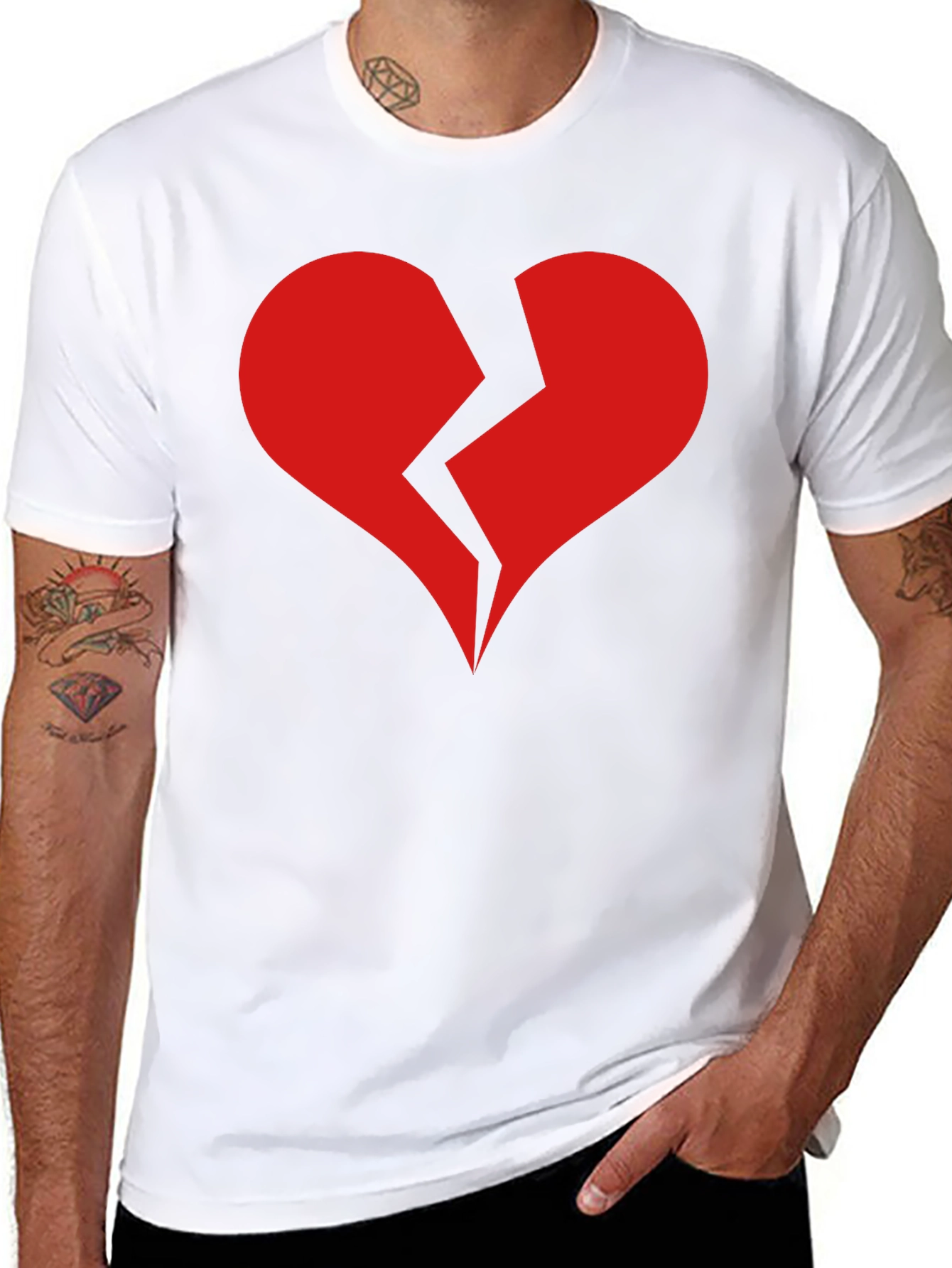 Broken Heart Graphic T-Shirt - Black