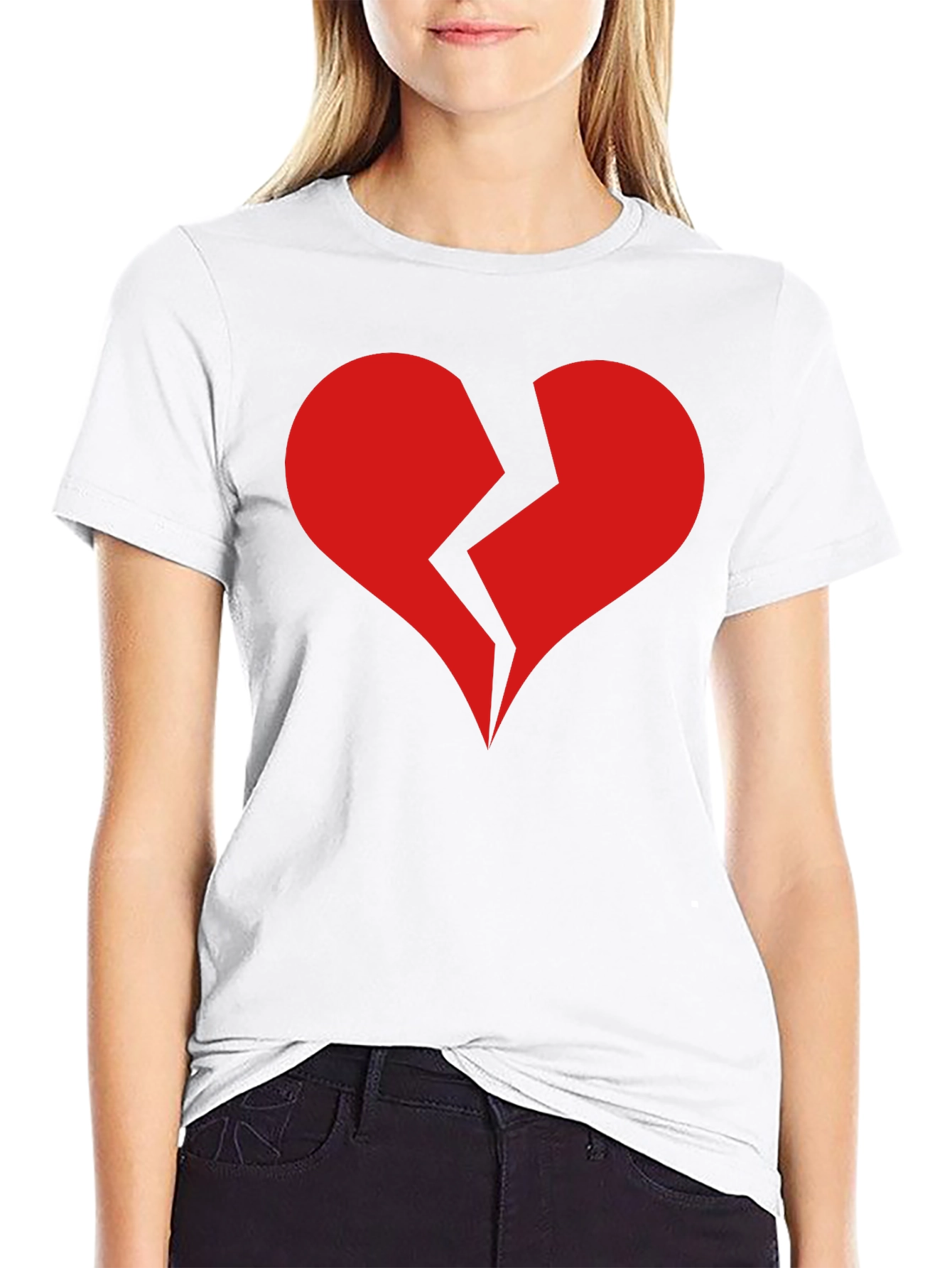 Broken Heart Graphic T-Shirt - Black