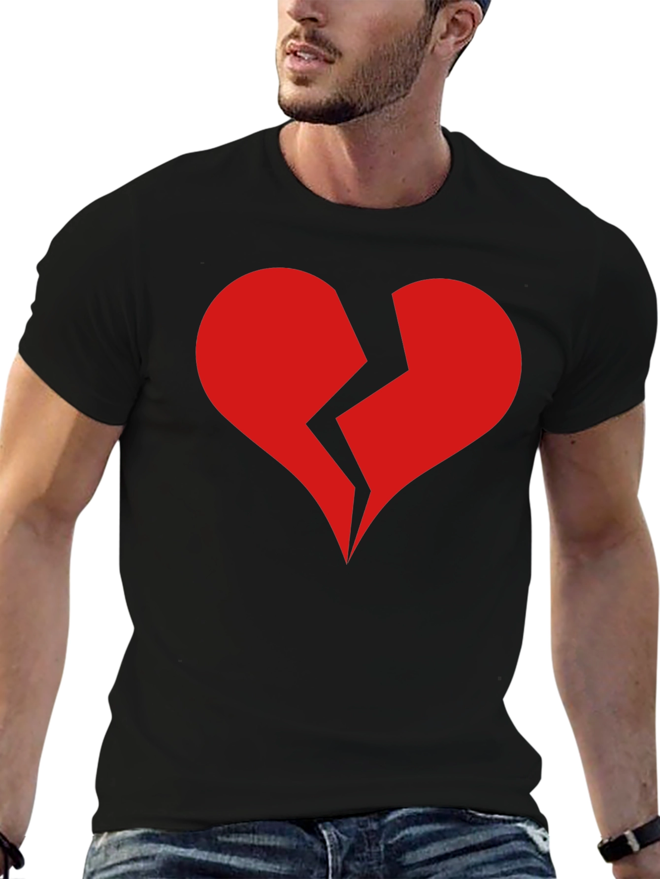 Broken Heart Graphic T-Shirt - Black