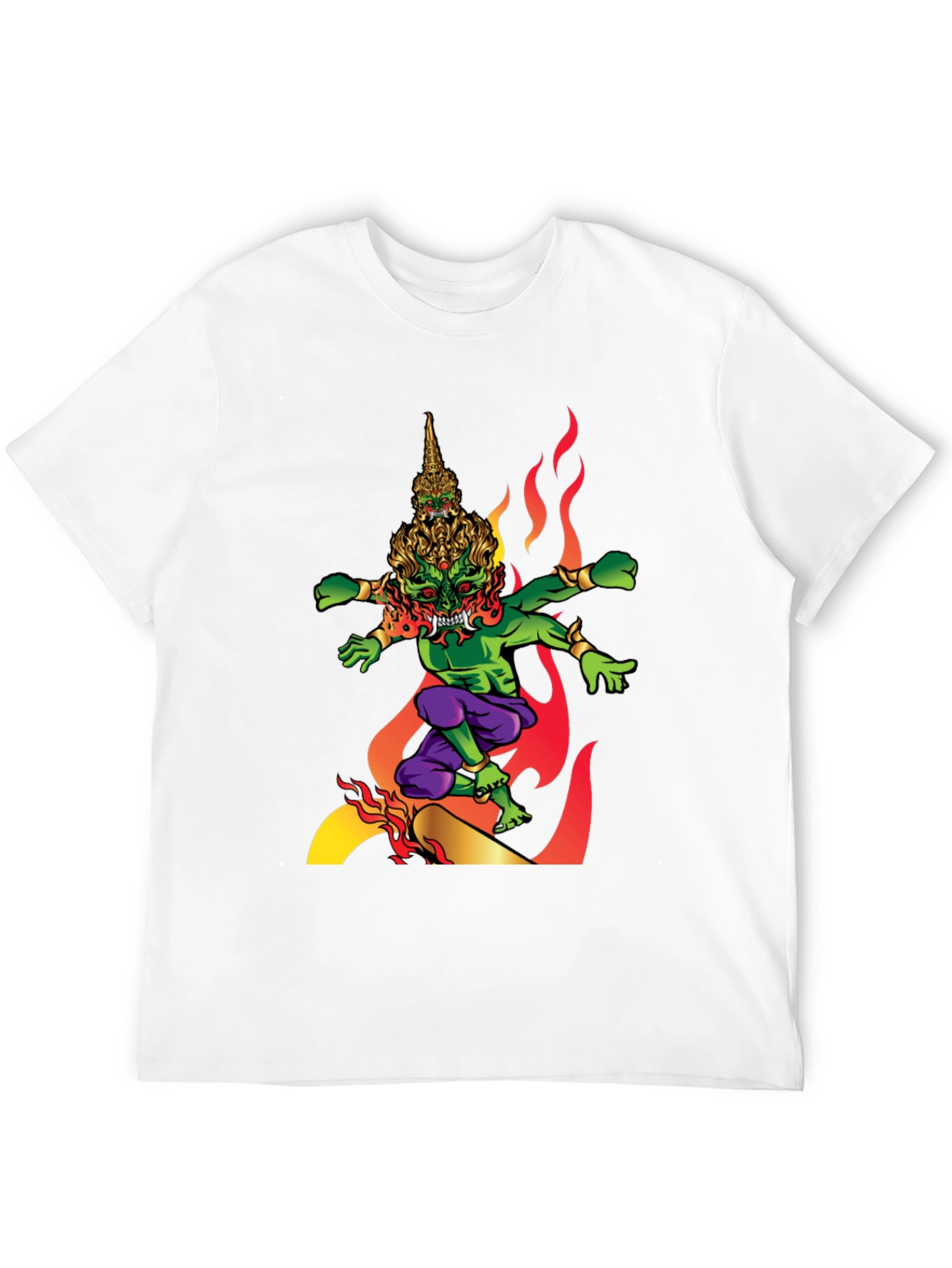 Fiery Demon Graphic Tee - Black