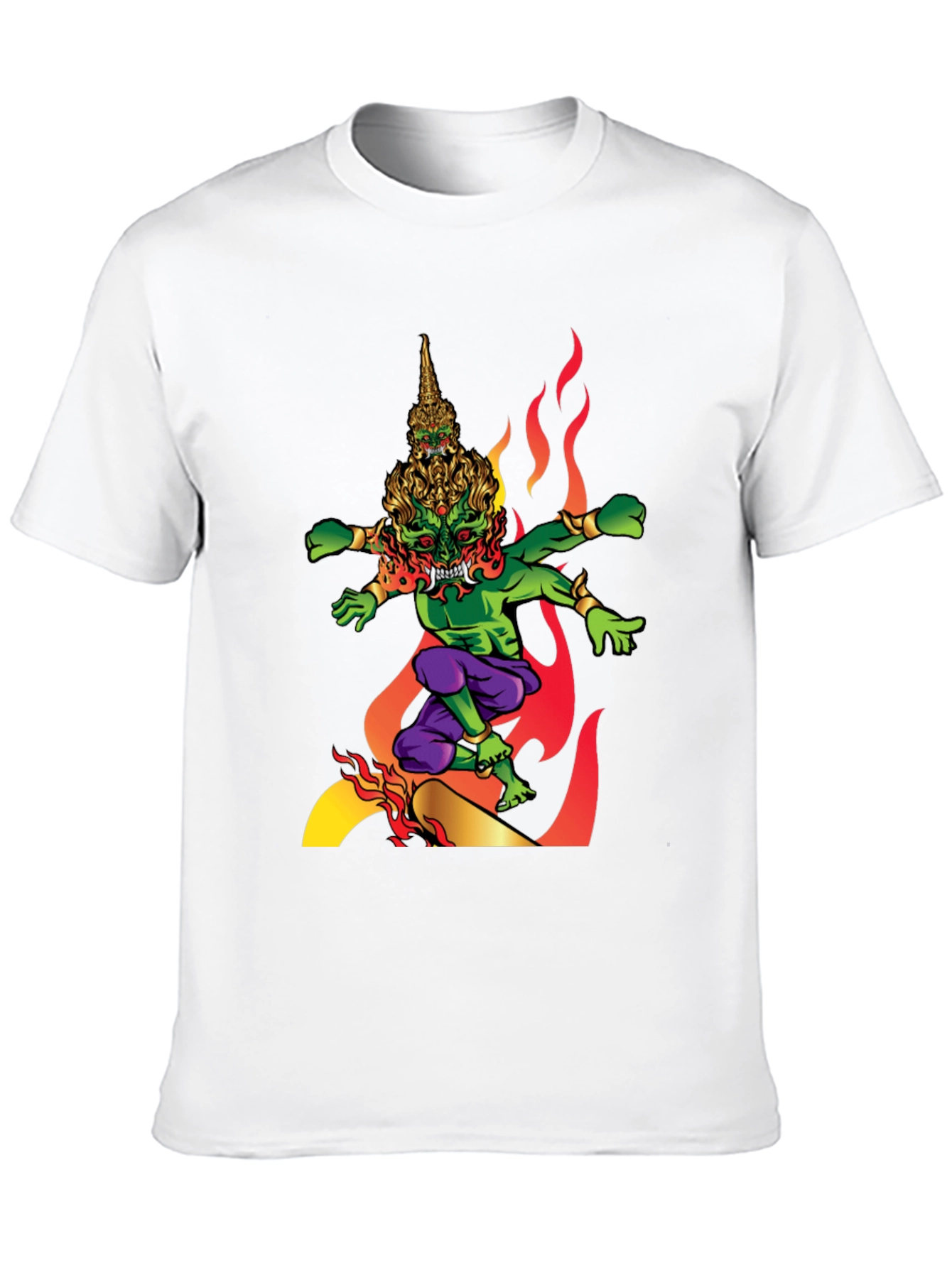 Fiery Demon Graphic Tee - Black