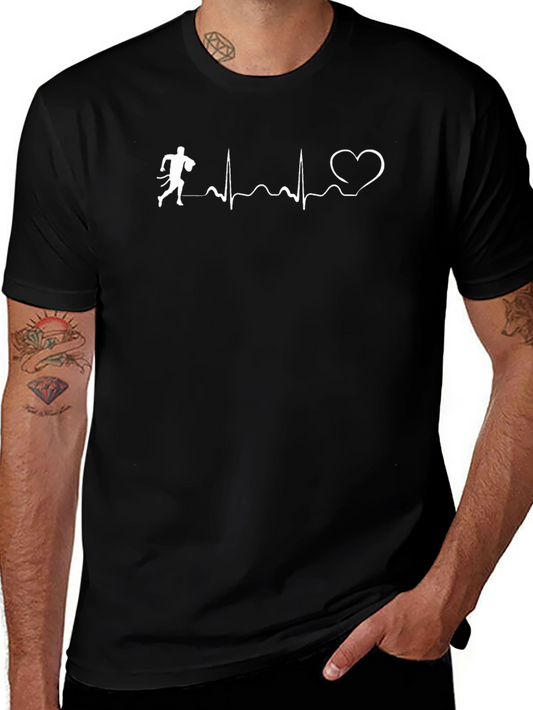 Runner Heartbeat Graphic T-Shirt - Black