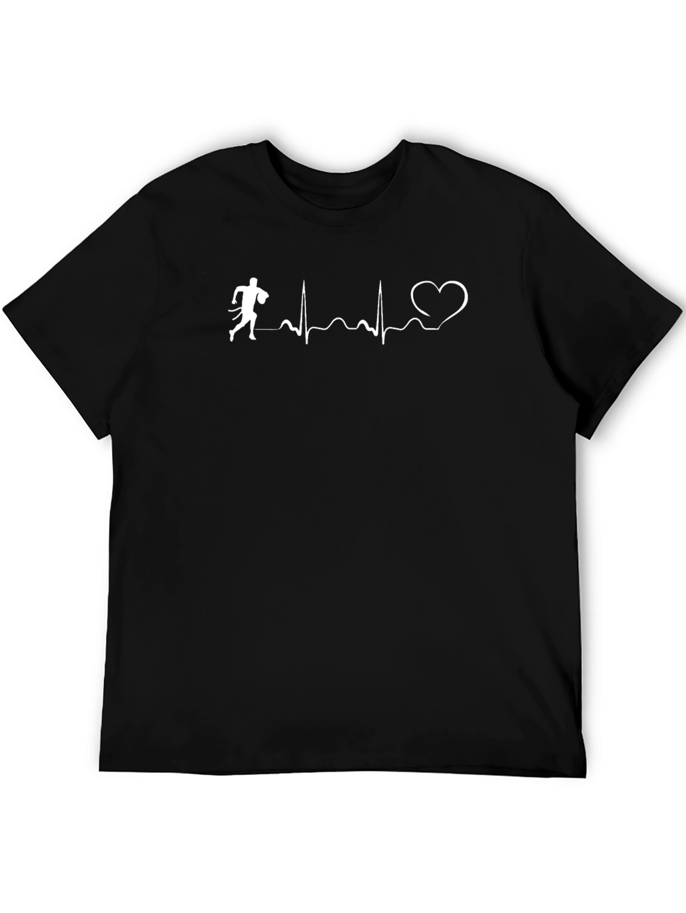 Runner Heartbeat Graphic T-Shirt - Black