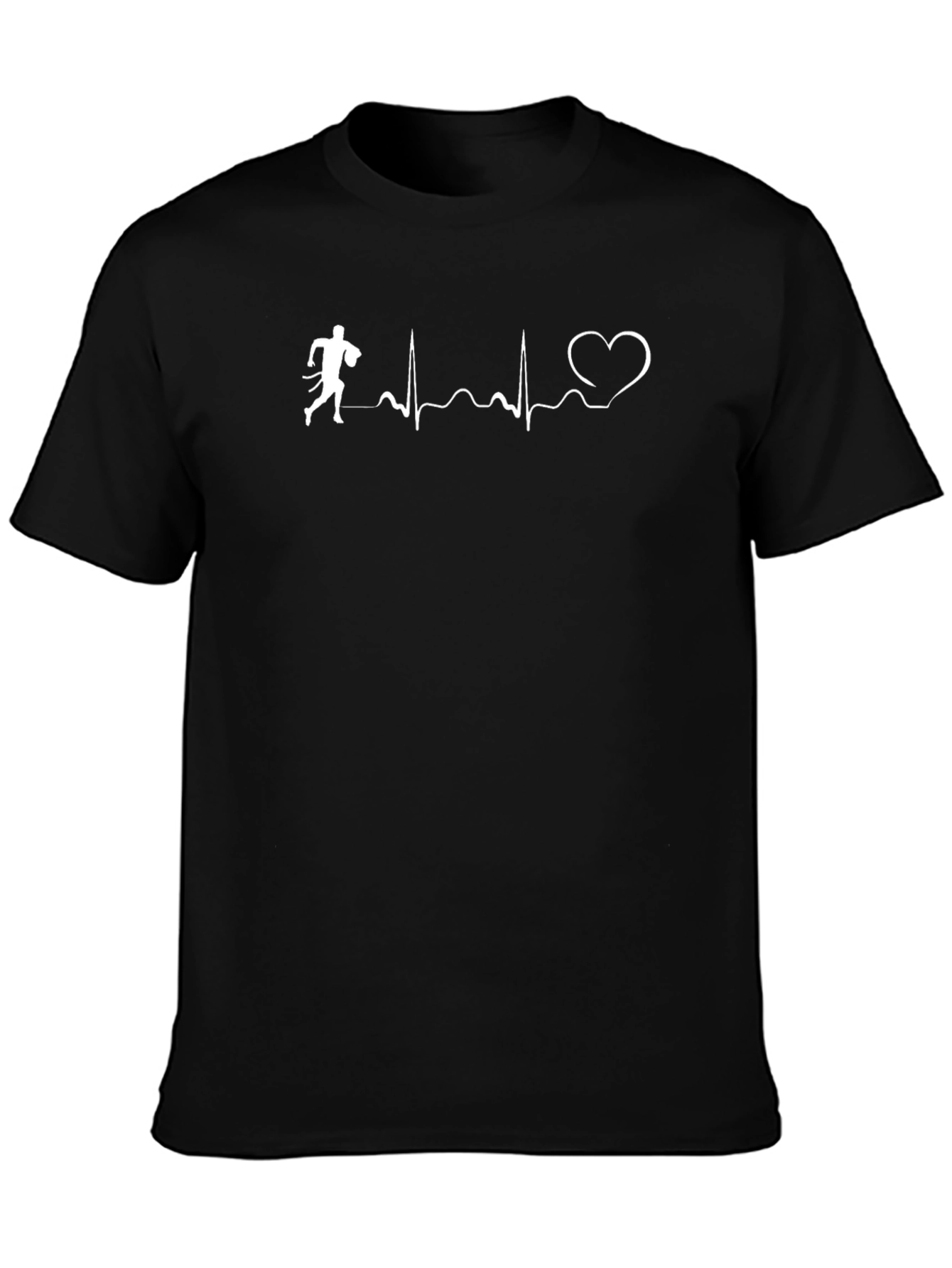 Runner Heartbeat Graphic T-Shirt - Black