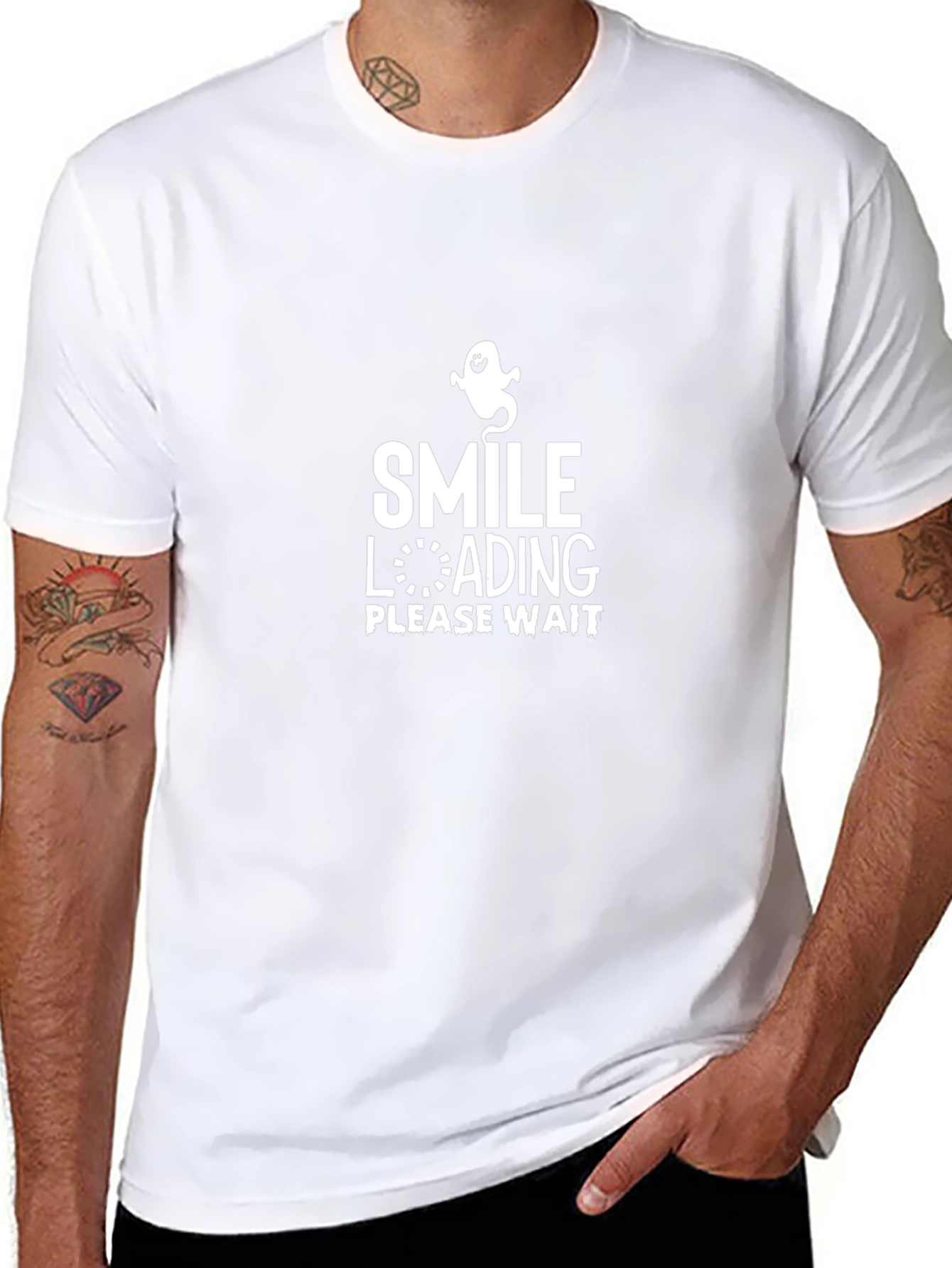 Smile Loading Please Wait - Funny Graphic T-Shirt