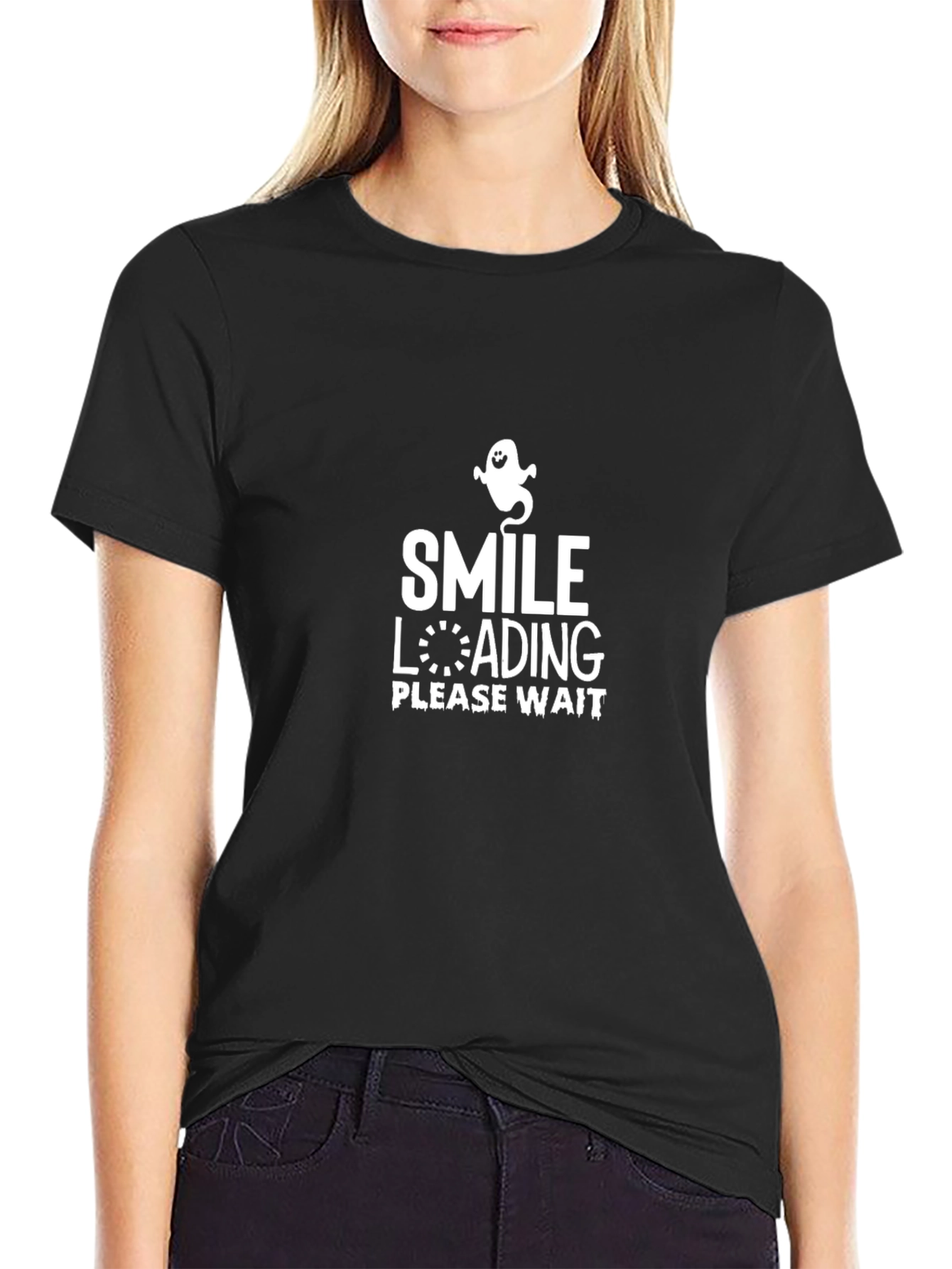 Smile Loading Please Wait - Funny Graphic T-Shirt