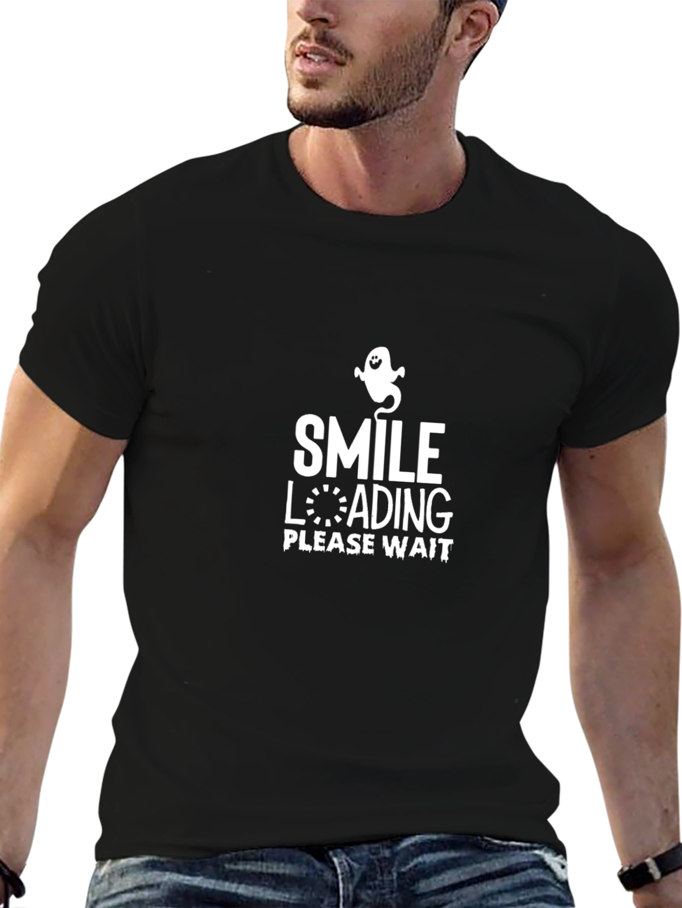 Smile Loading Please Wait - Funny Graphic T-Shirt