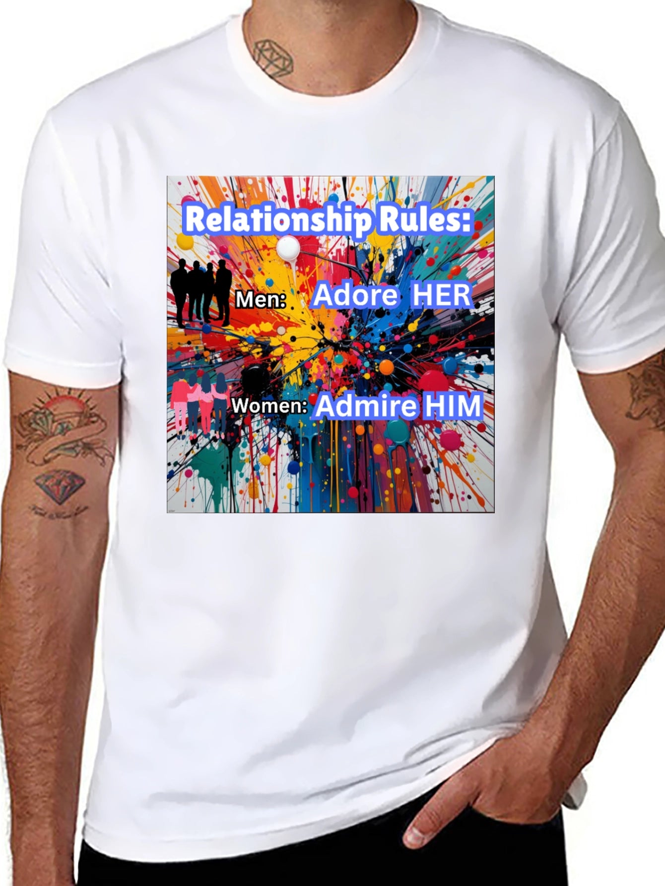 Relationship Rules T-Shirt - Adore Her Admire Him