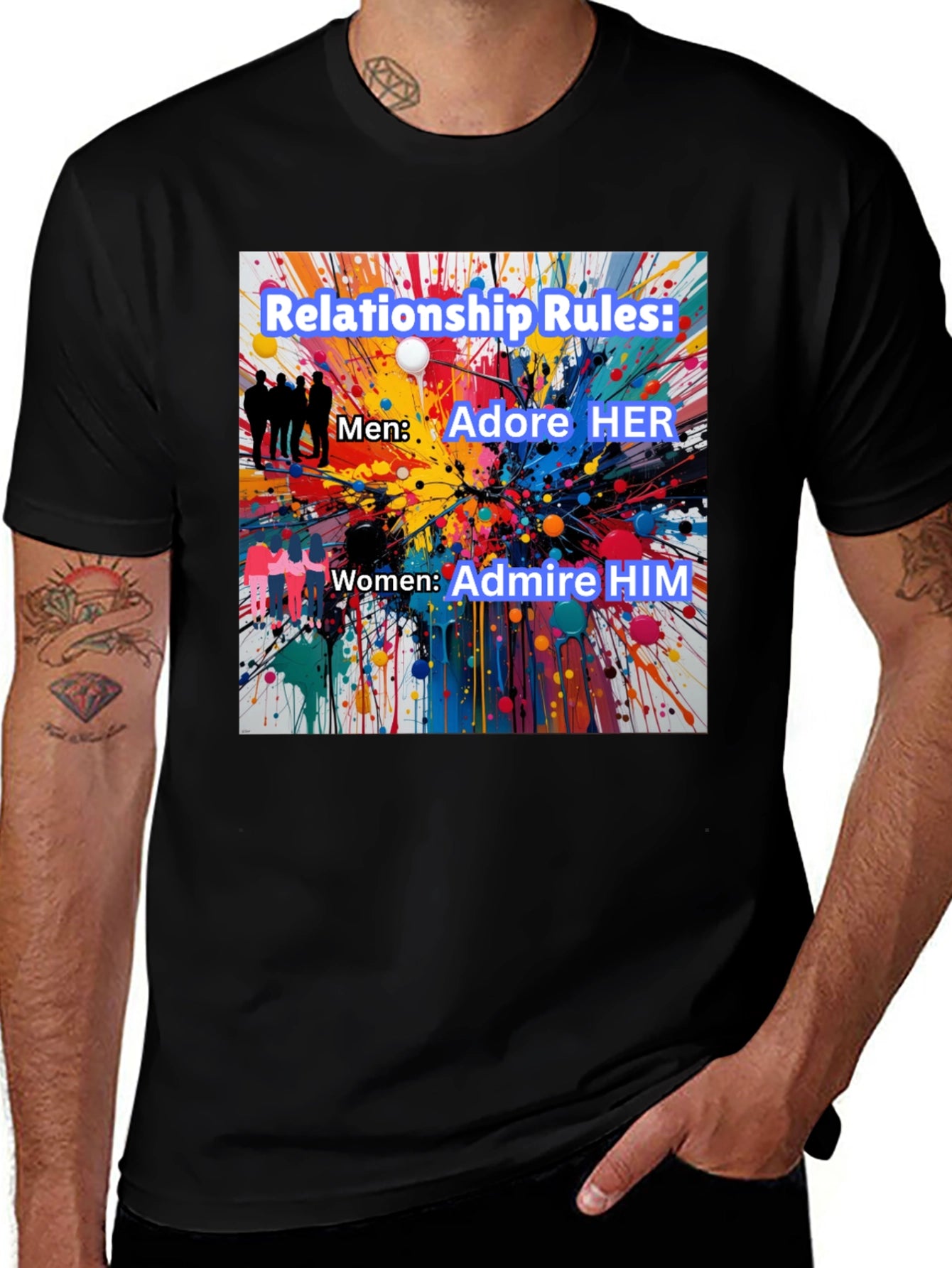 Relationship Rules T-Shirt - Adore Her Admire Him