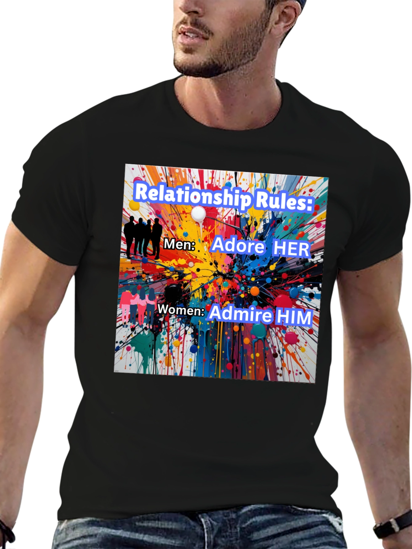 Relationship Rules T-Shirt - Adore Her Admire Him