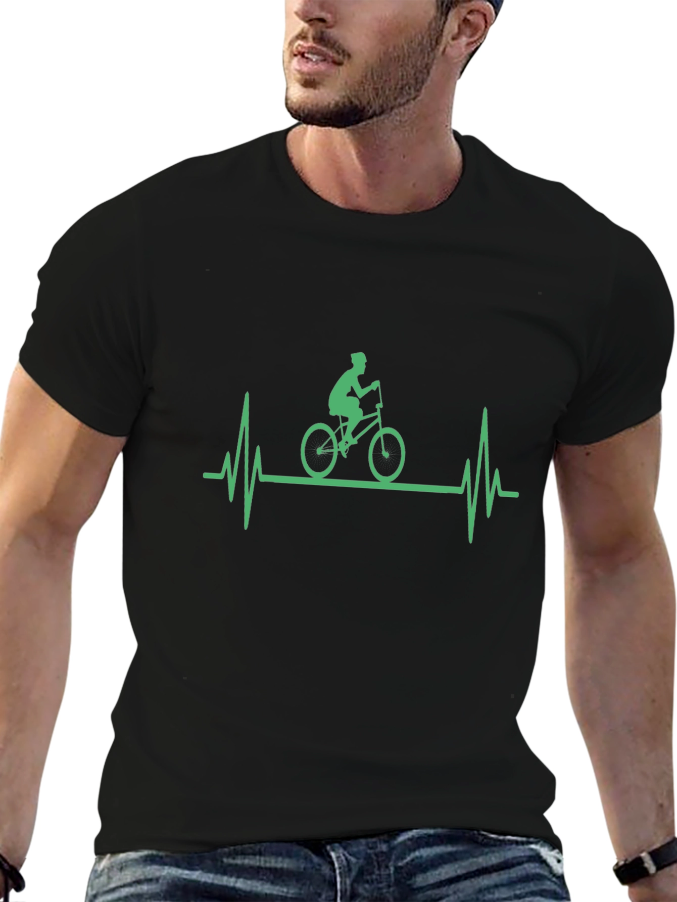 Cycling Heartbeat Graphic T-Shirt