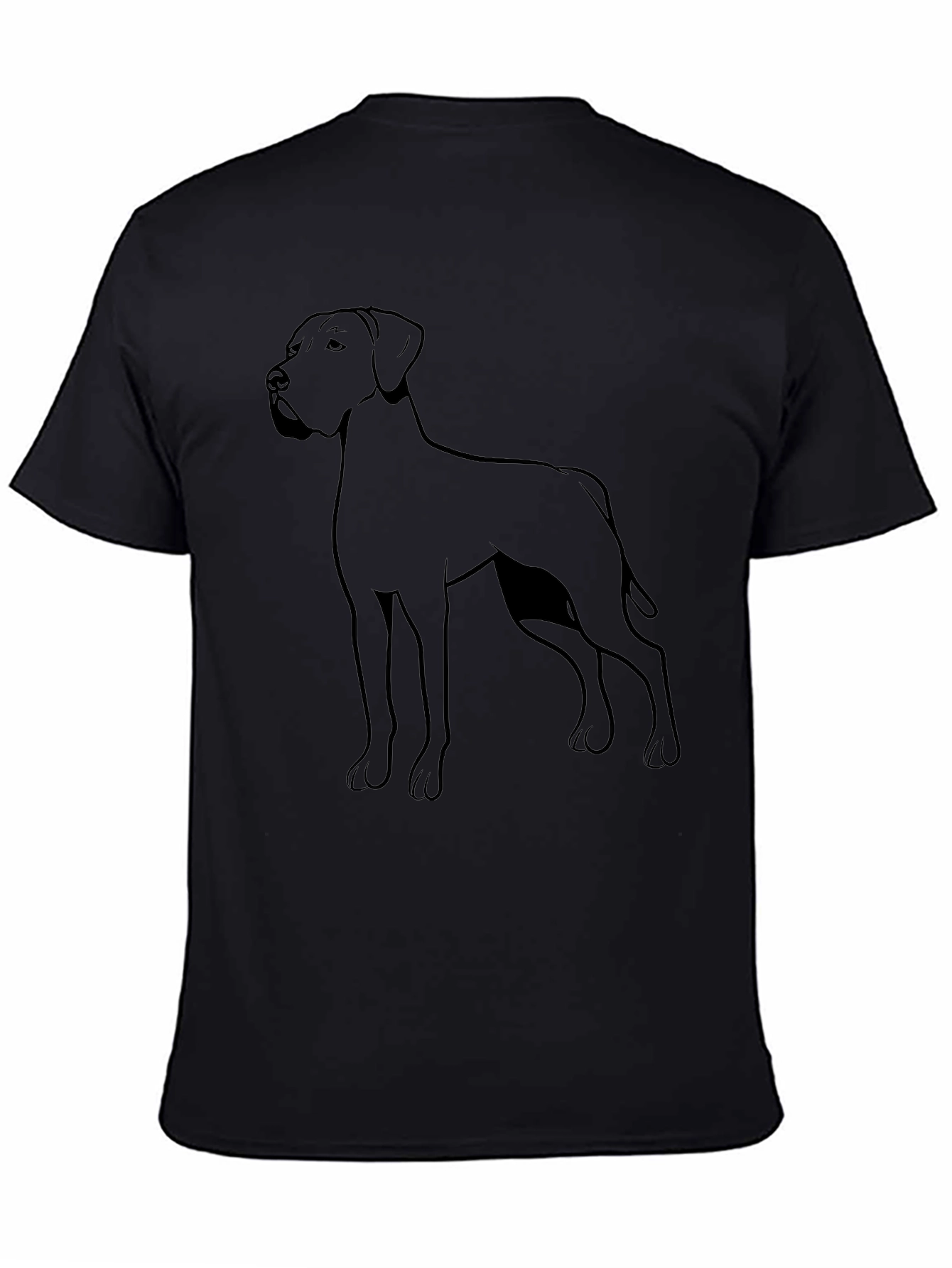 Dog Silhouette Graphic Tee - Stylish Black Shirt