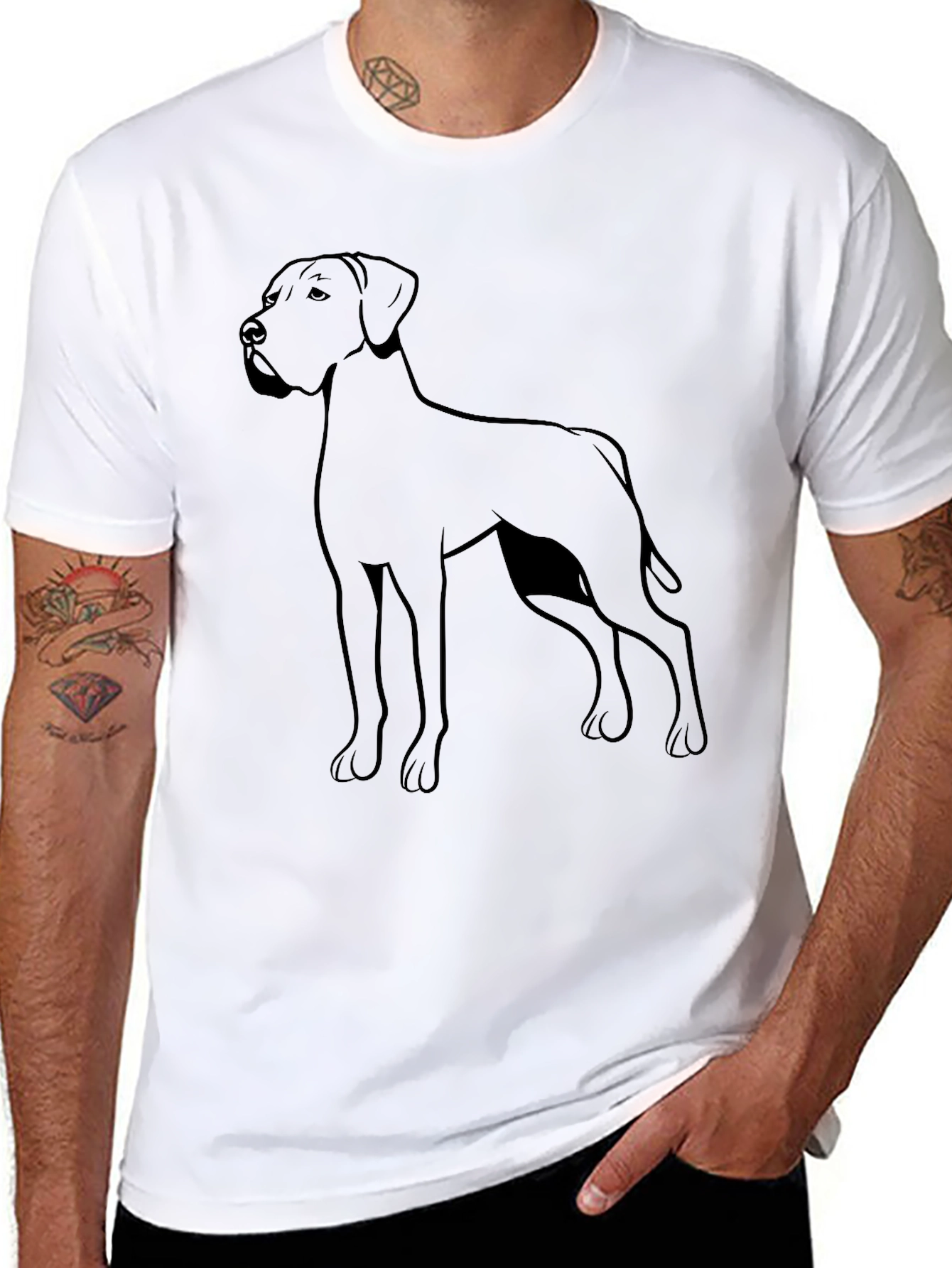 Dog Silhouette Graphic Tee - Stylish Black Shirt