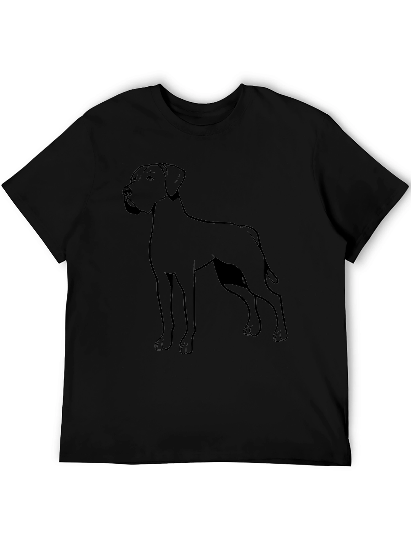 Dog Silhouette Graphic Tee - Stylish Black Shirt
