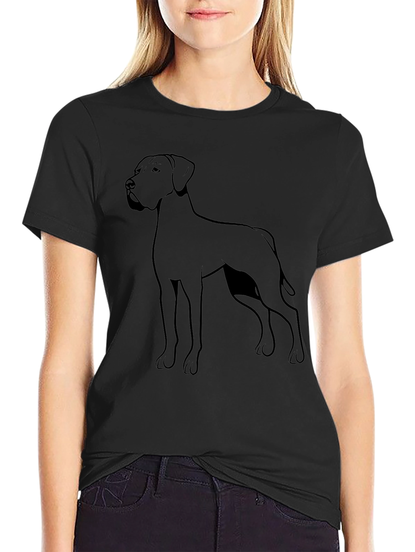 Dog Silhouette Graphic Tee - Stylish Black Shirt