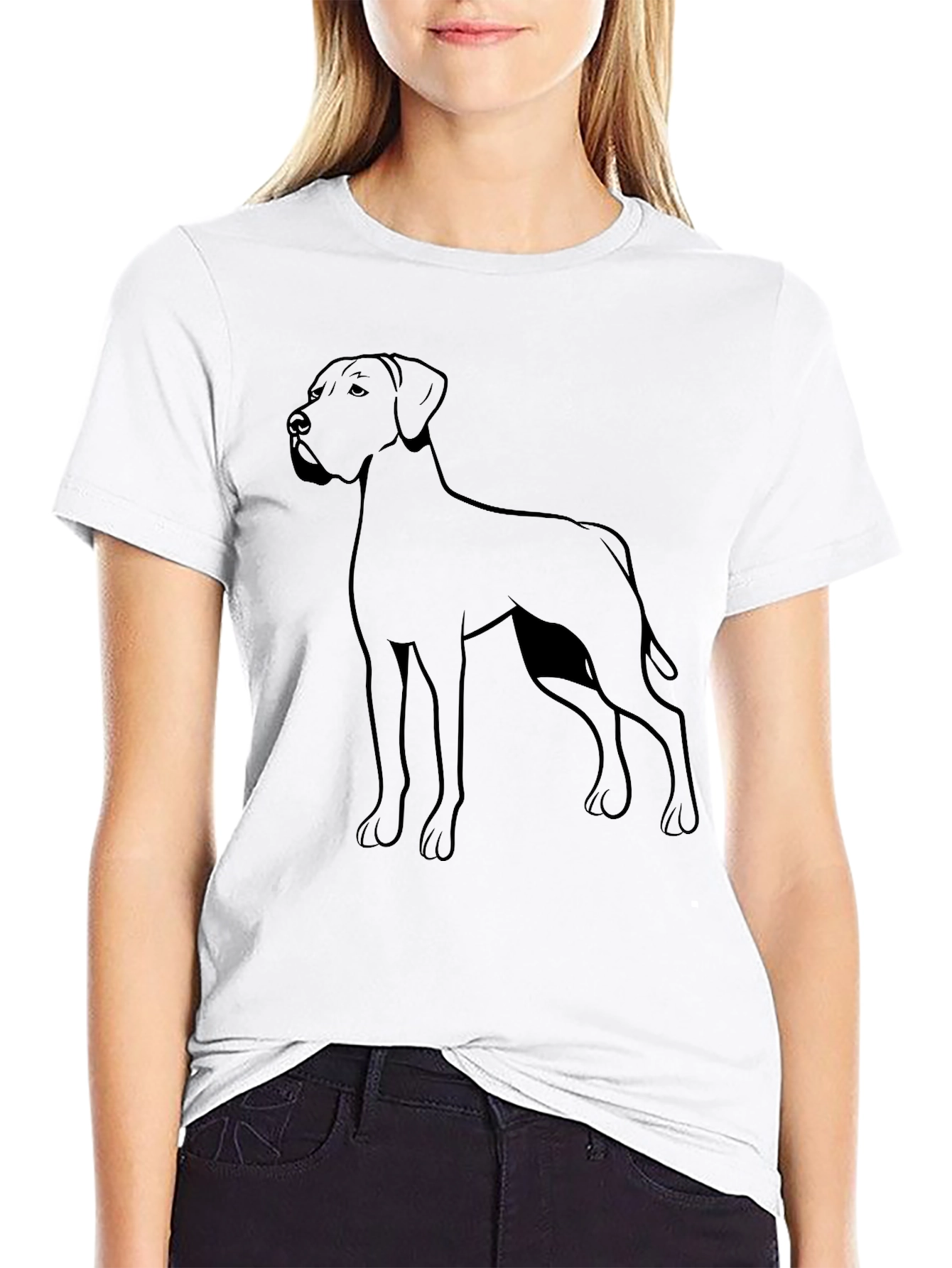 Dog Silhouette Graphic Tee - Stylish Black Shirt