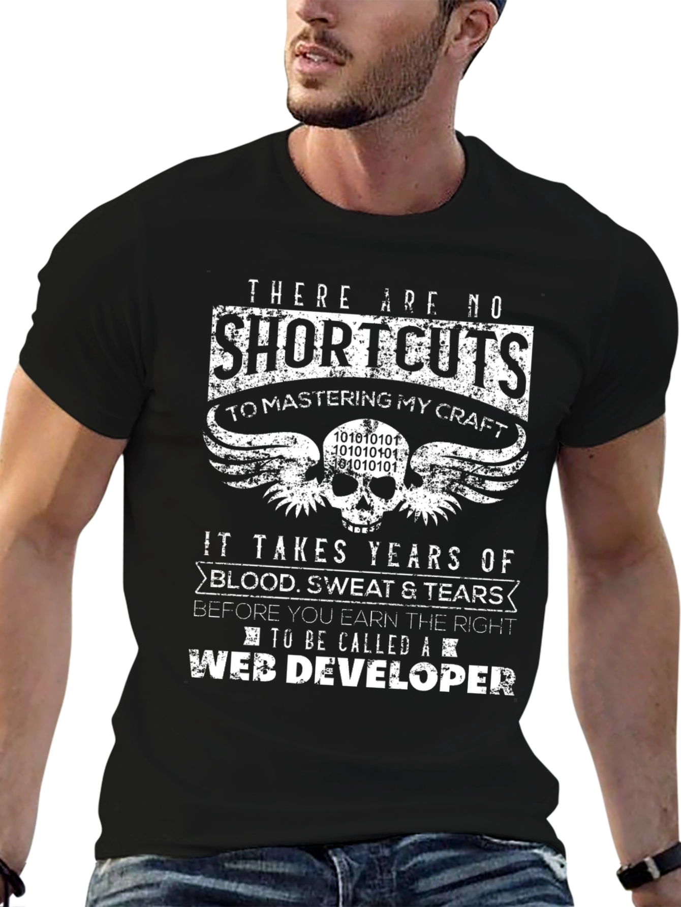Web Developer T-Shirt: No Shortcuts Mastering My Craft
