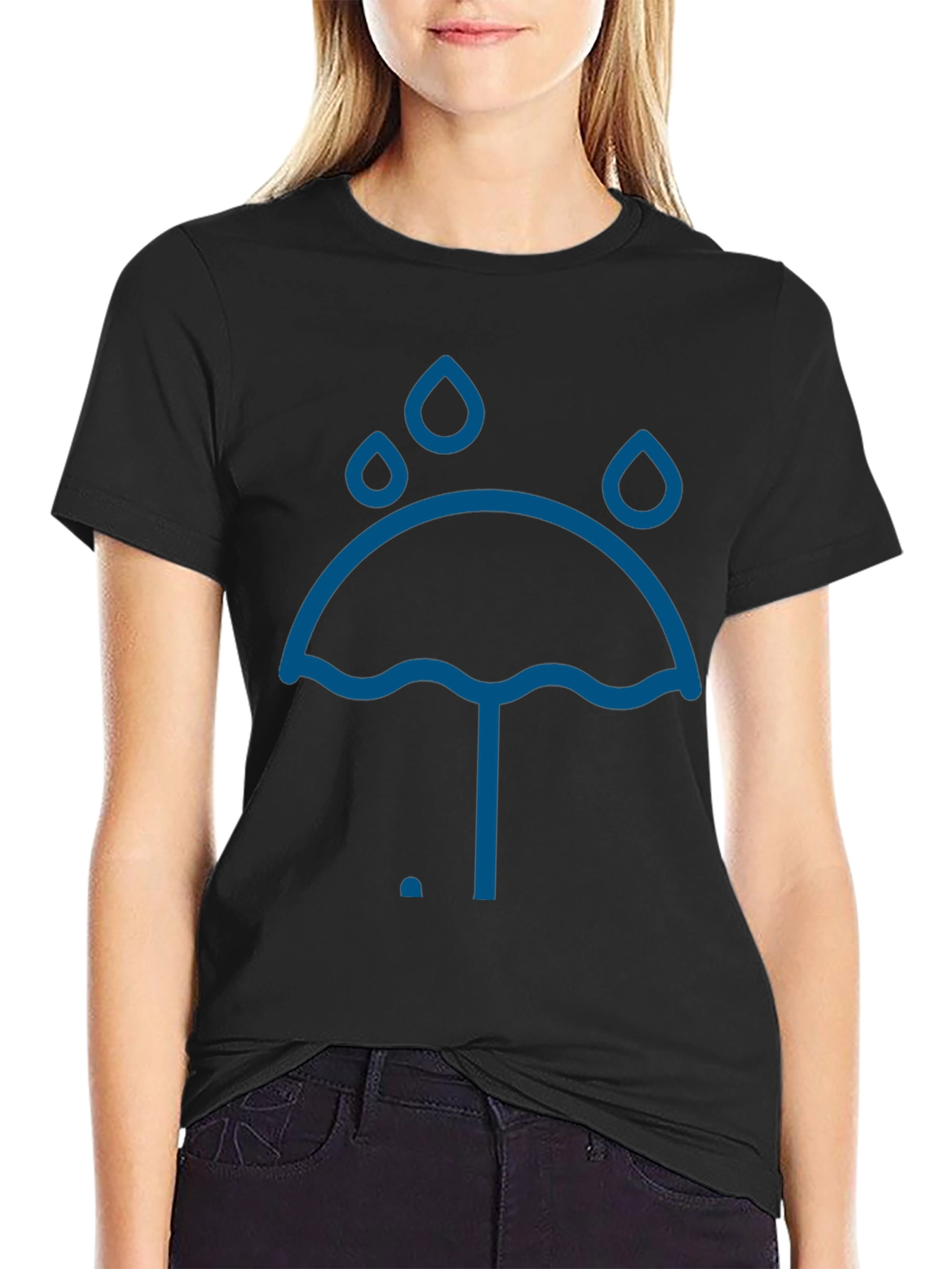 Umbrella Raindrops Graphic T-Shirt - Stylish Comfort