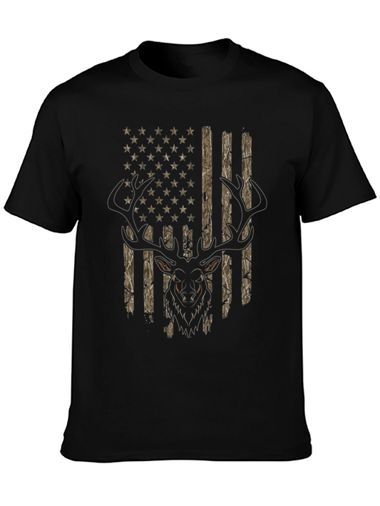 Deer Hunting USA Flag T-Shirt