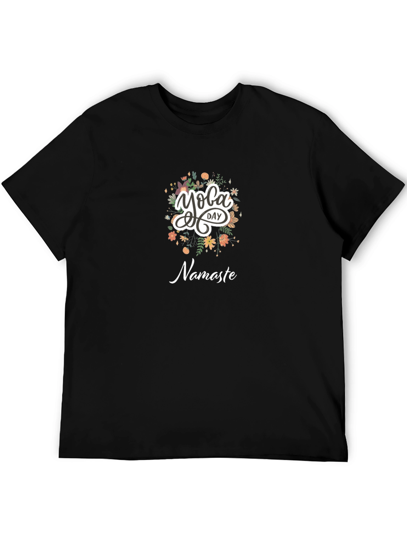 Yoga Day Namaste Black T-Shirt