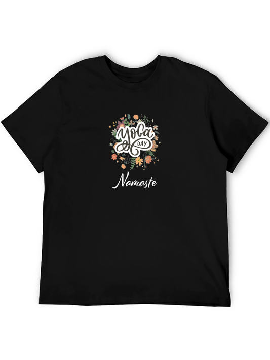 Yoga Day Namaste Black T-Shirt