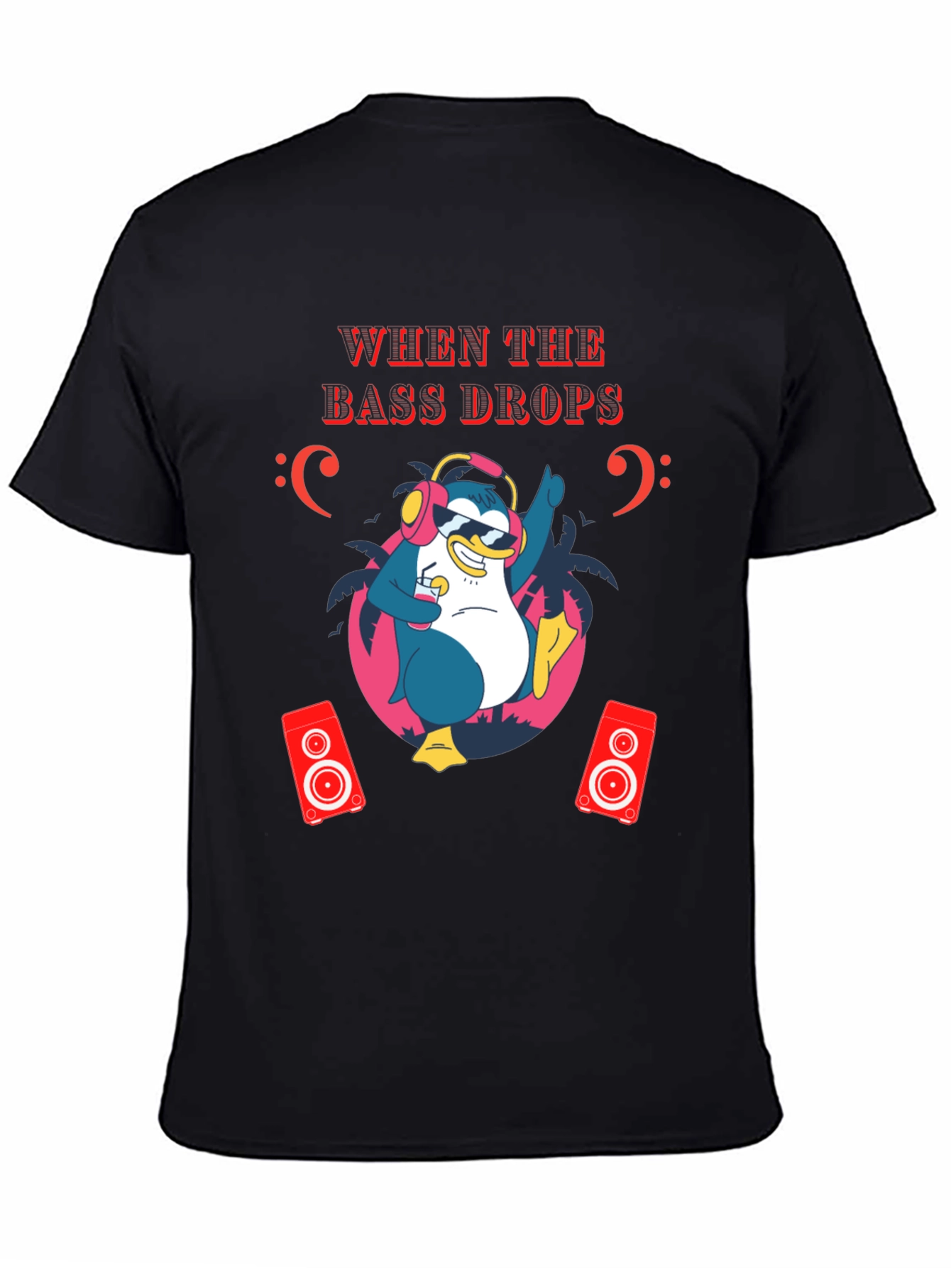 Bass Drops Penguin Graphic Tee - Party Ready!