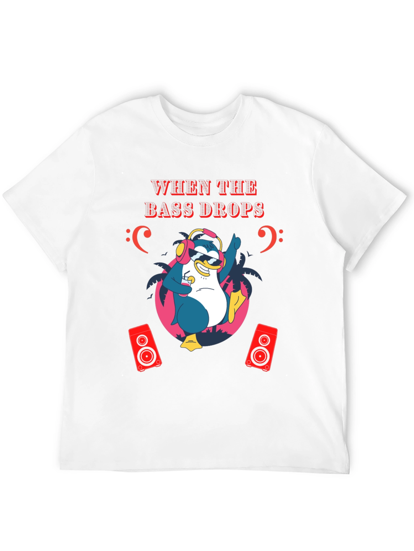 Bass Drops Penguin Graphic Tee - Party Ready!
