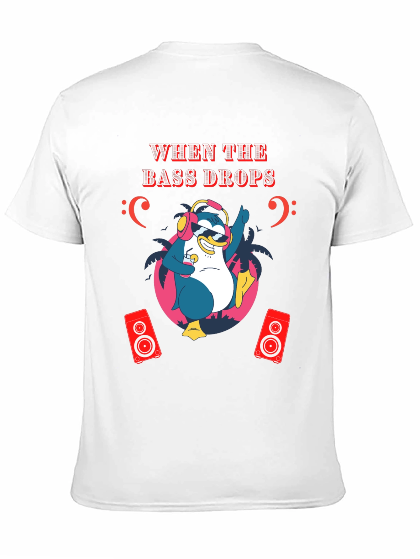 Bass Drops Penguin Graphic Tee - Party Ready!