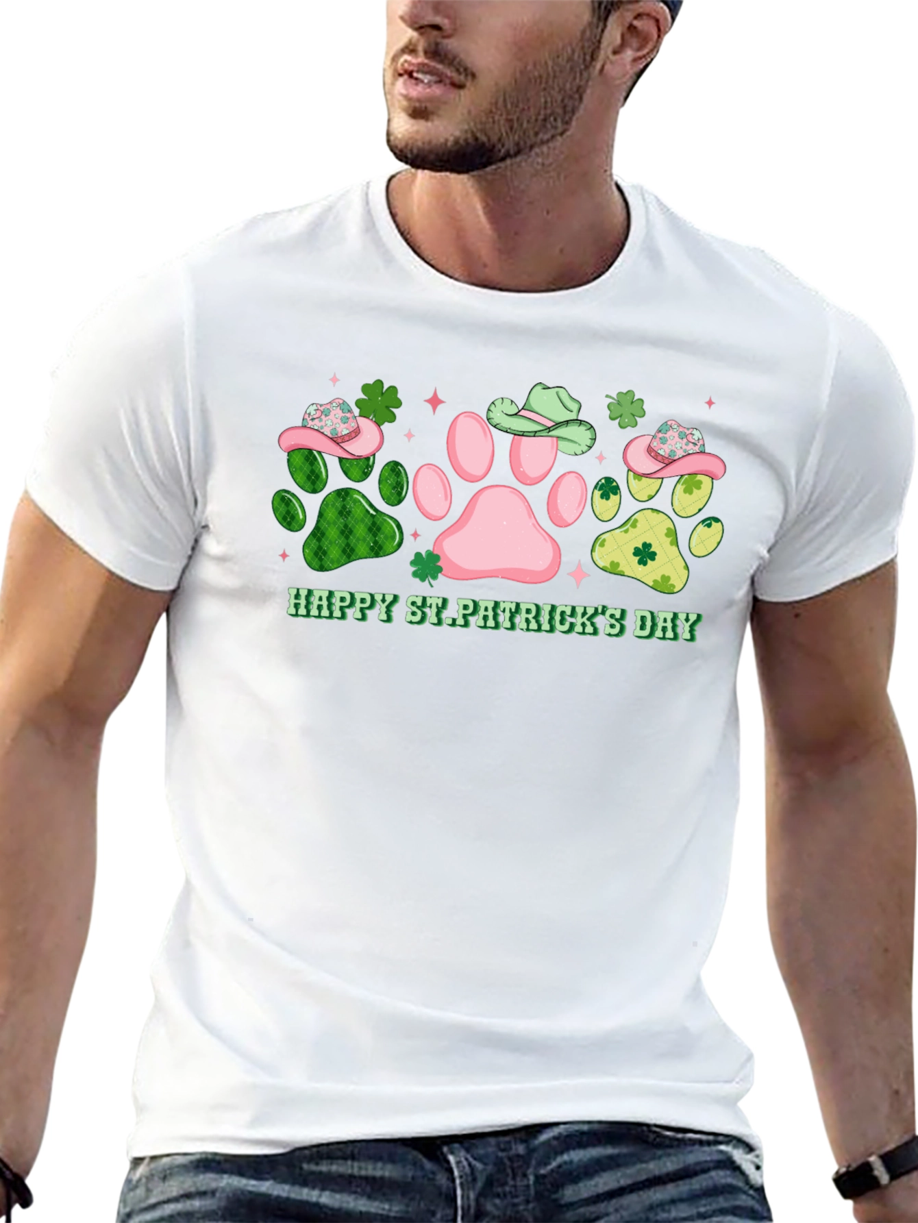 Happy St. Patricks Day Paw Print Tee