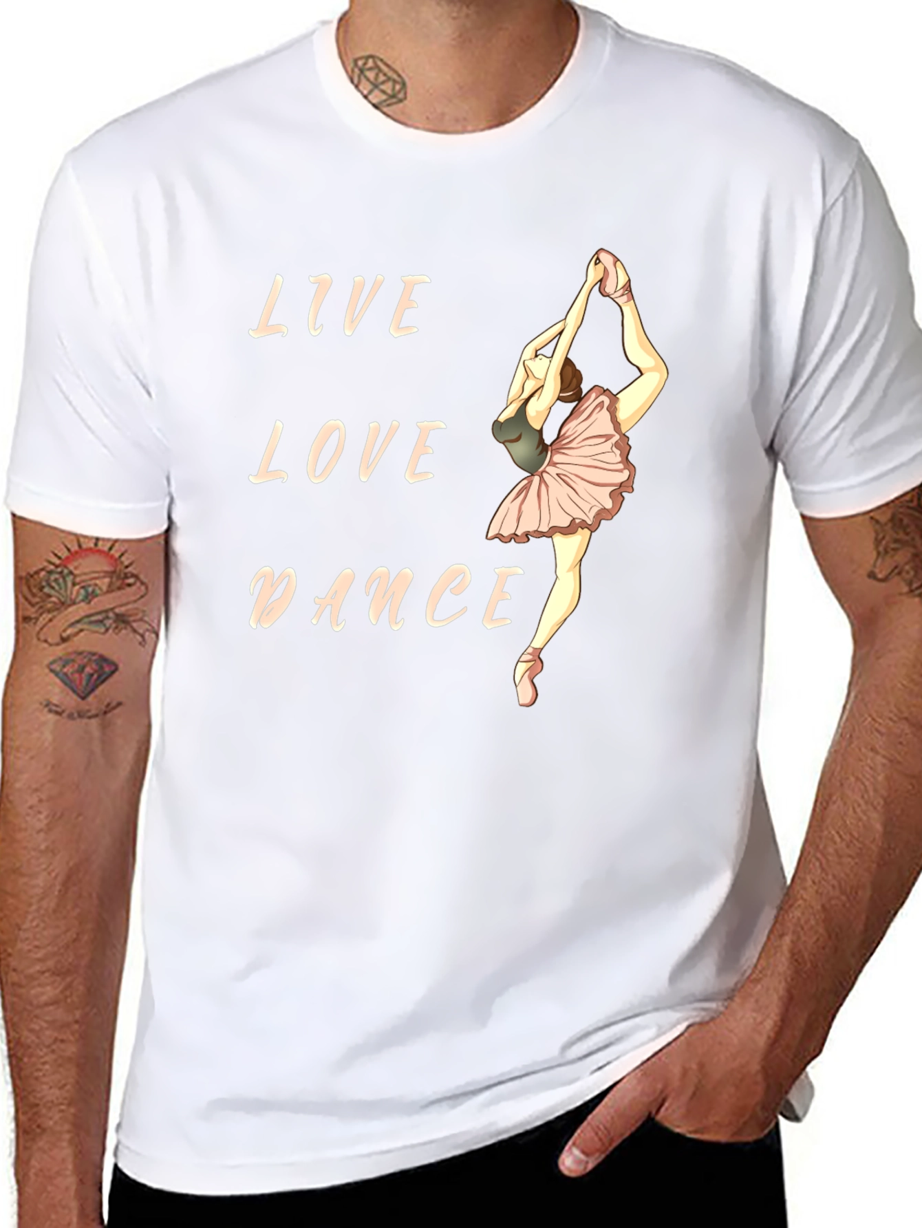 Live Love Dance T-Shirt - Ballerina Graphic Tee