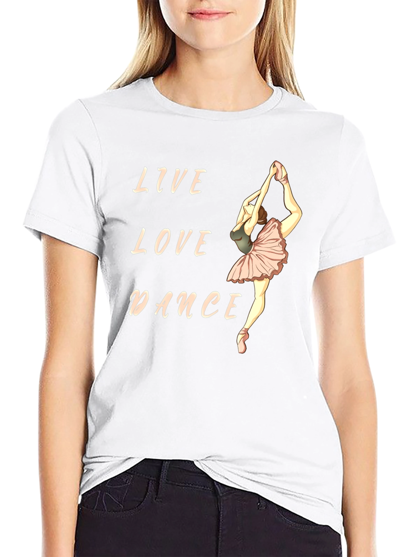 Live Love Dance T-Shirt - Ballerina Graphic Tee
