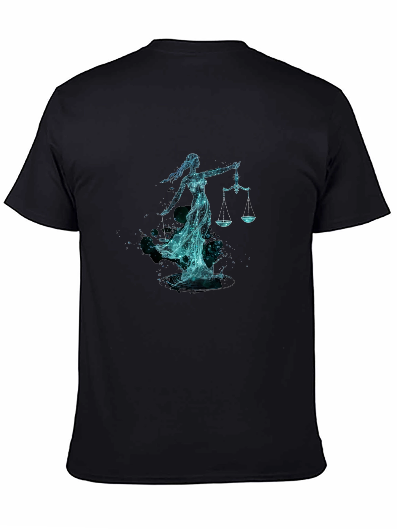 Libra Zodiac Graphic Tee - Black Cotton Comfort