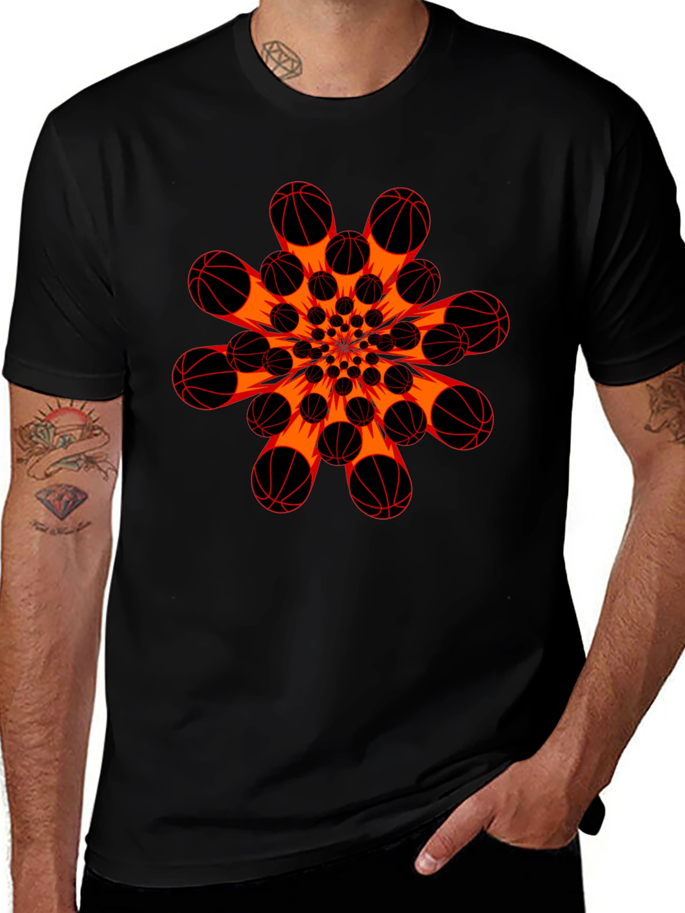 Basketball Burst Graphic T-Shirt