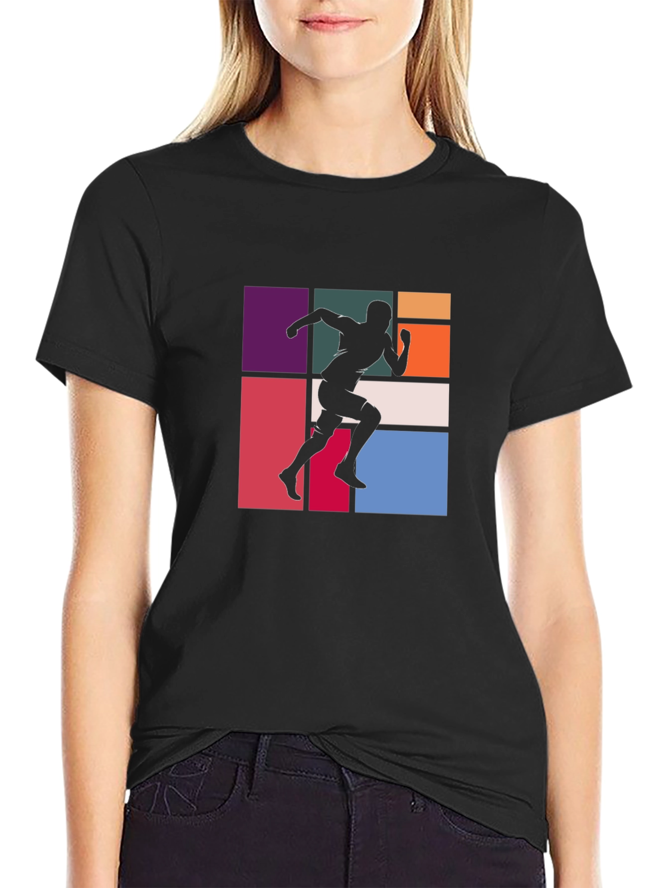 Runner Silhouette Graphic Tee - Stylish Black T-Shirt