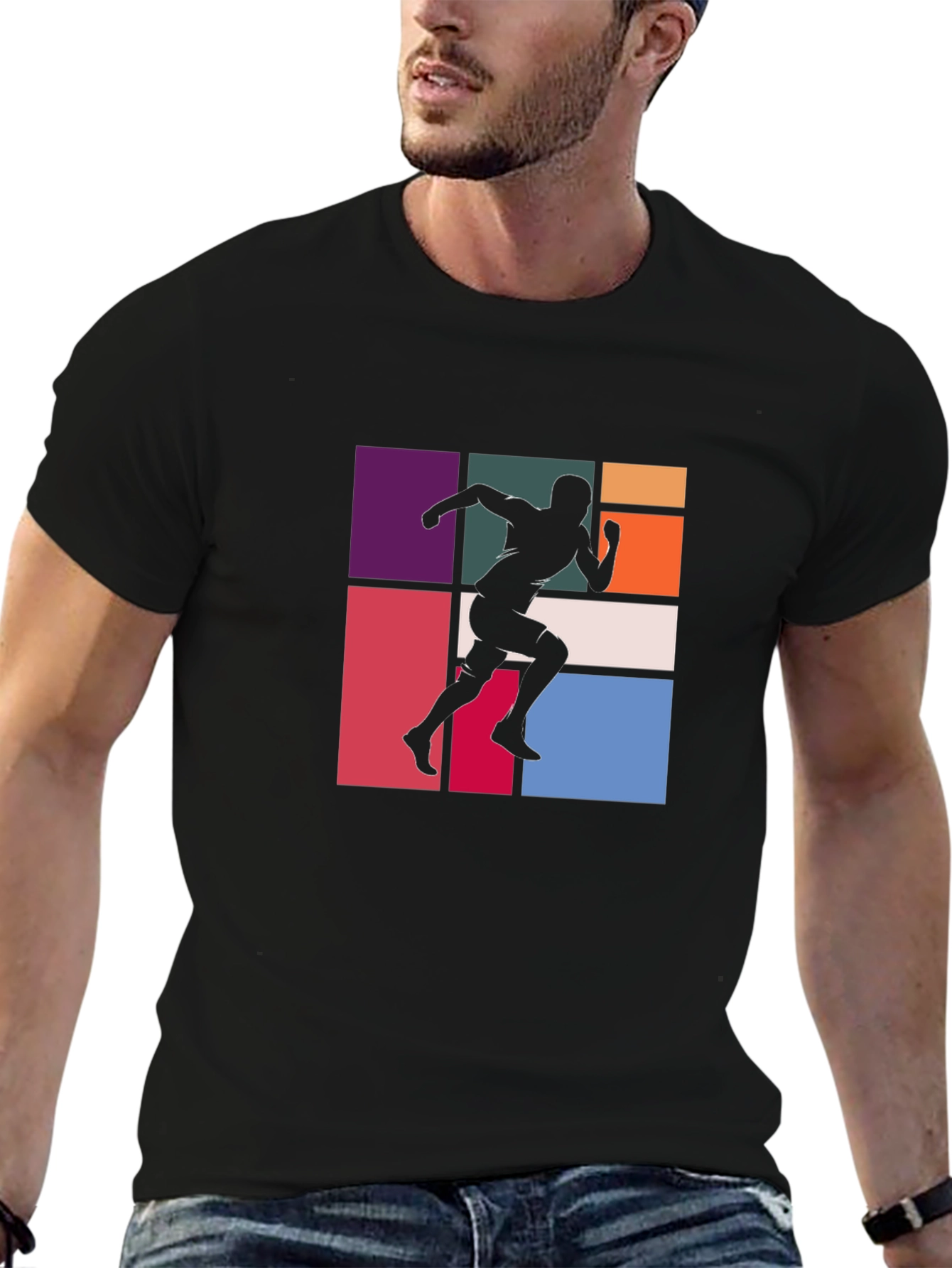 Runner Silhouette Graphic Tee - Stylish Black T-Shirt
